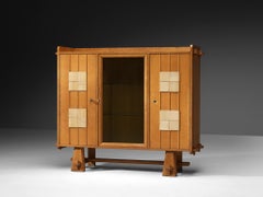 Belgian Cabinet in Solid Oak and Glass