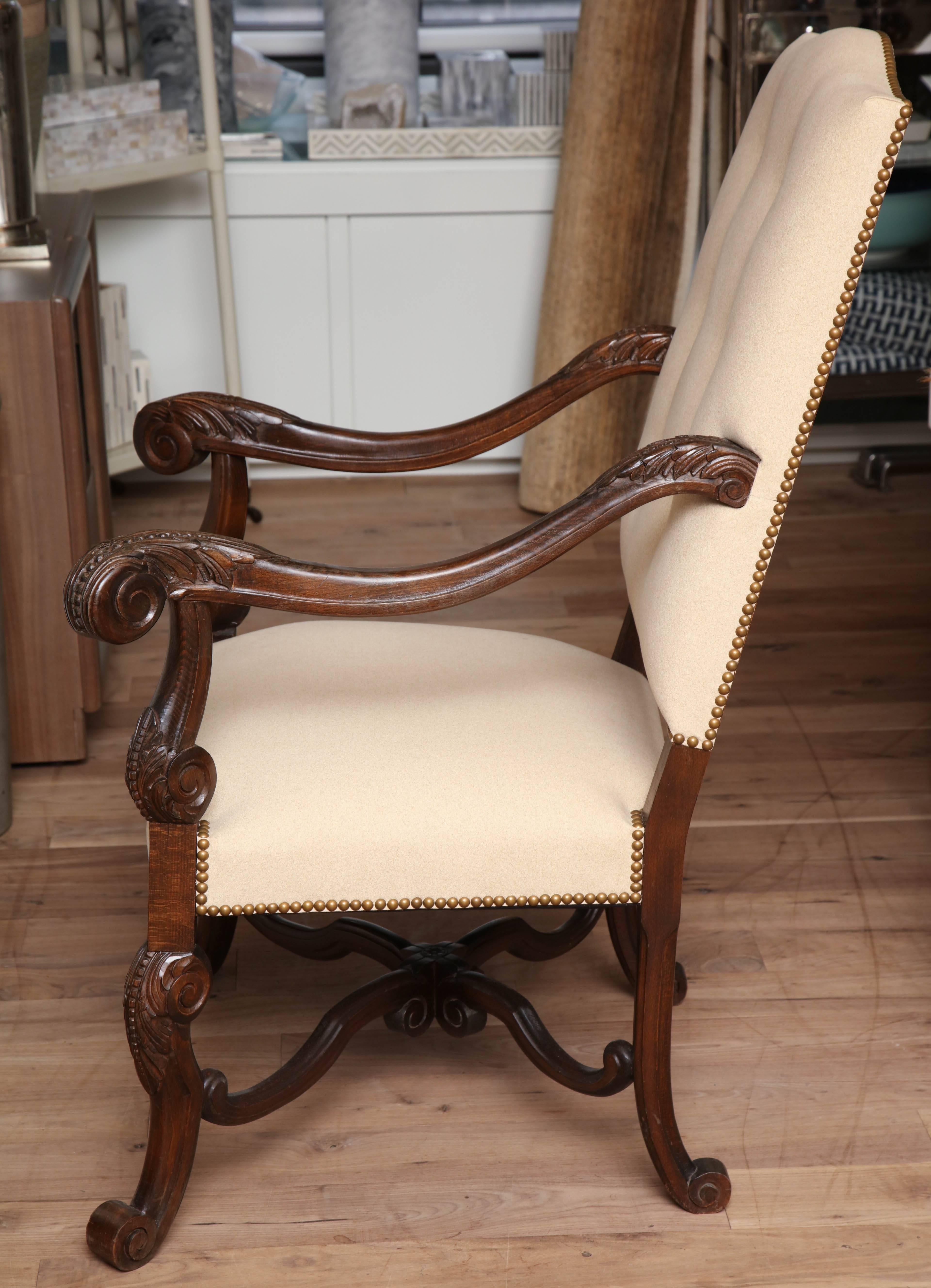 Belgian Carved Armchair For Sale 3