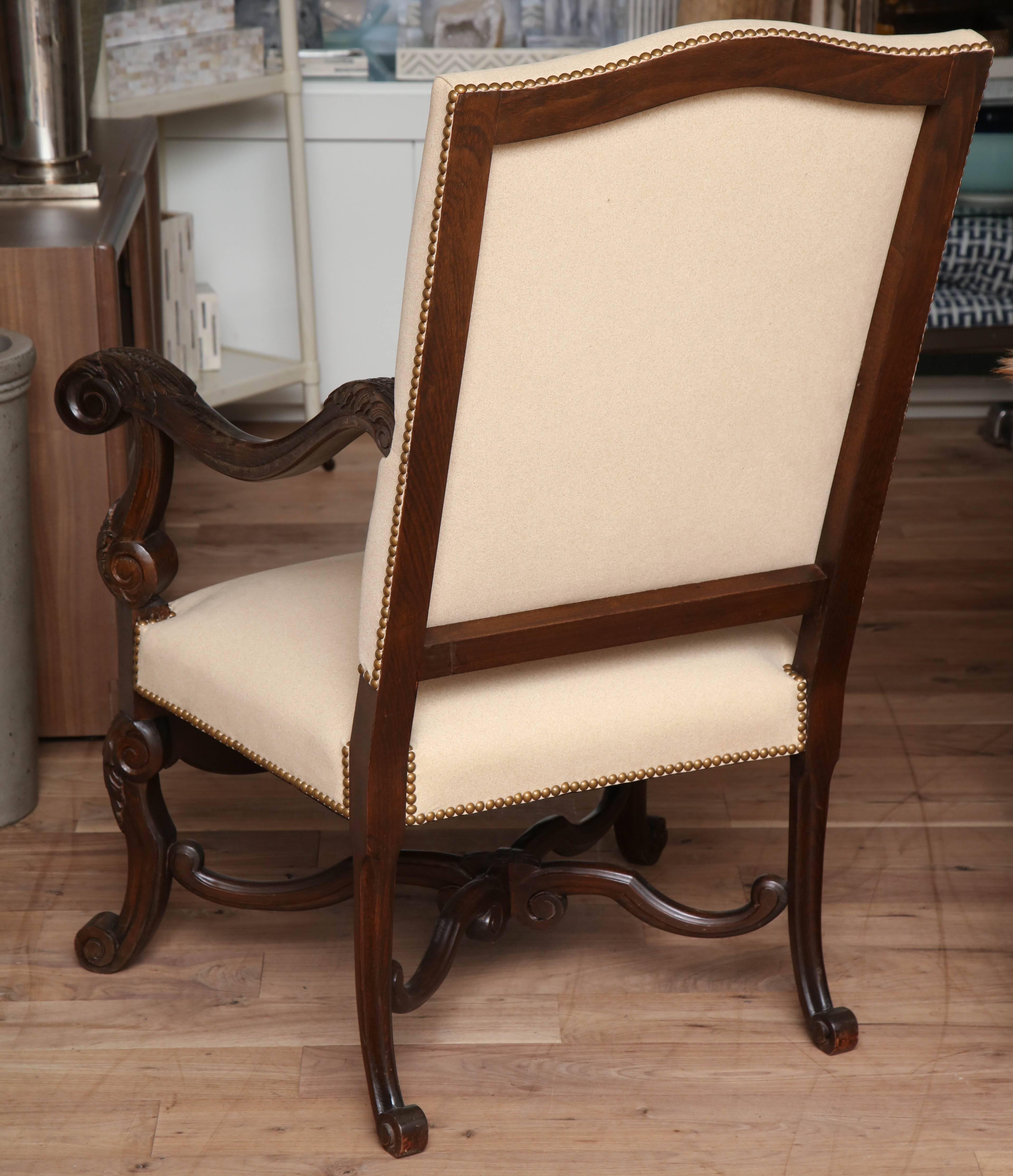 Belgian Carved Armchair For Sale 4