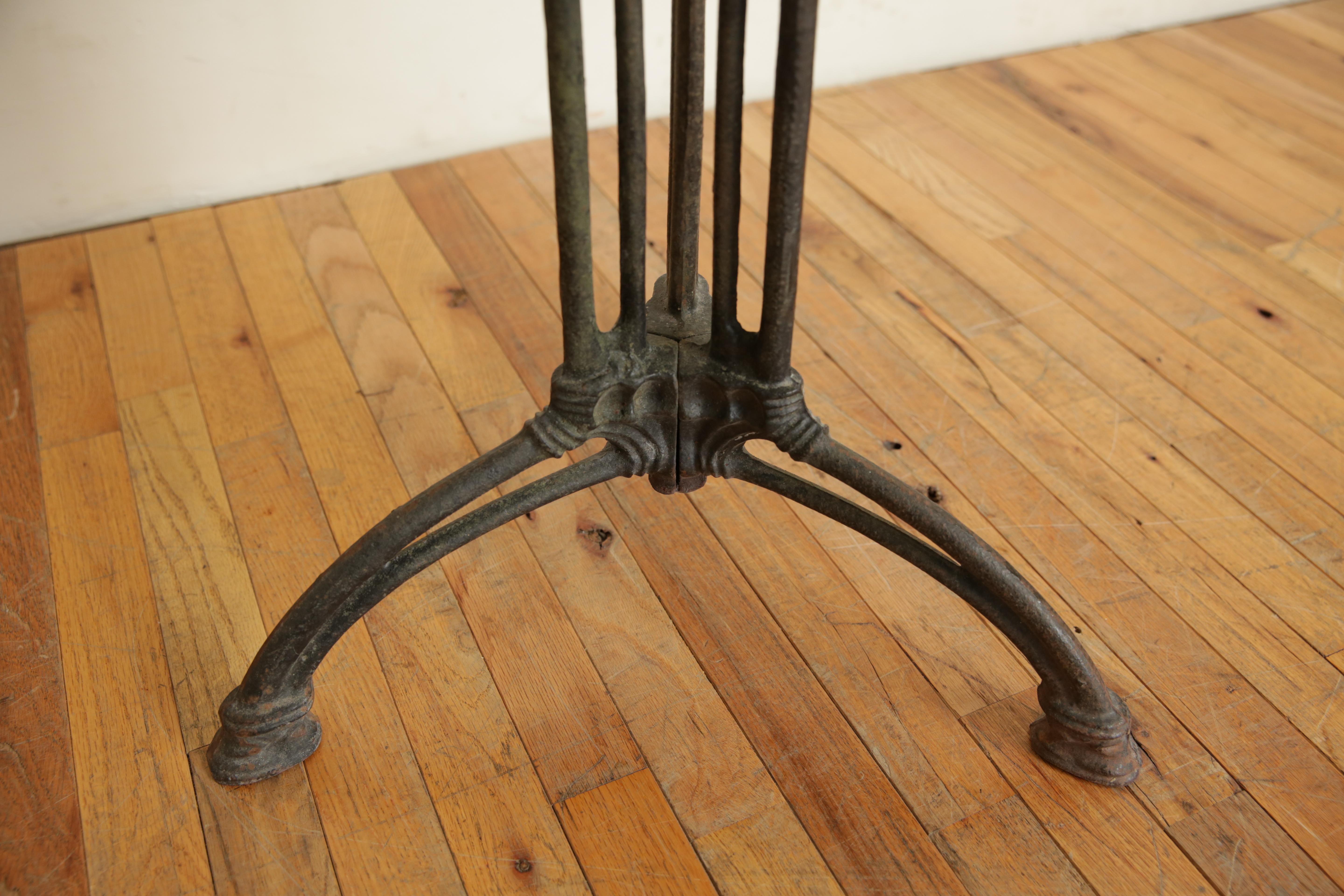 Belgian Cast Iron and Marble Top Garden/Bistro Table, 1st quarter 20th century 2