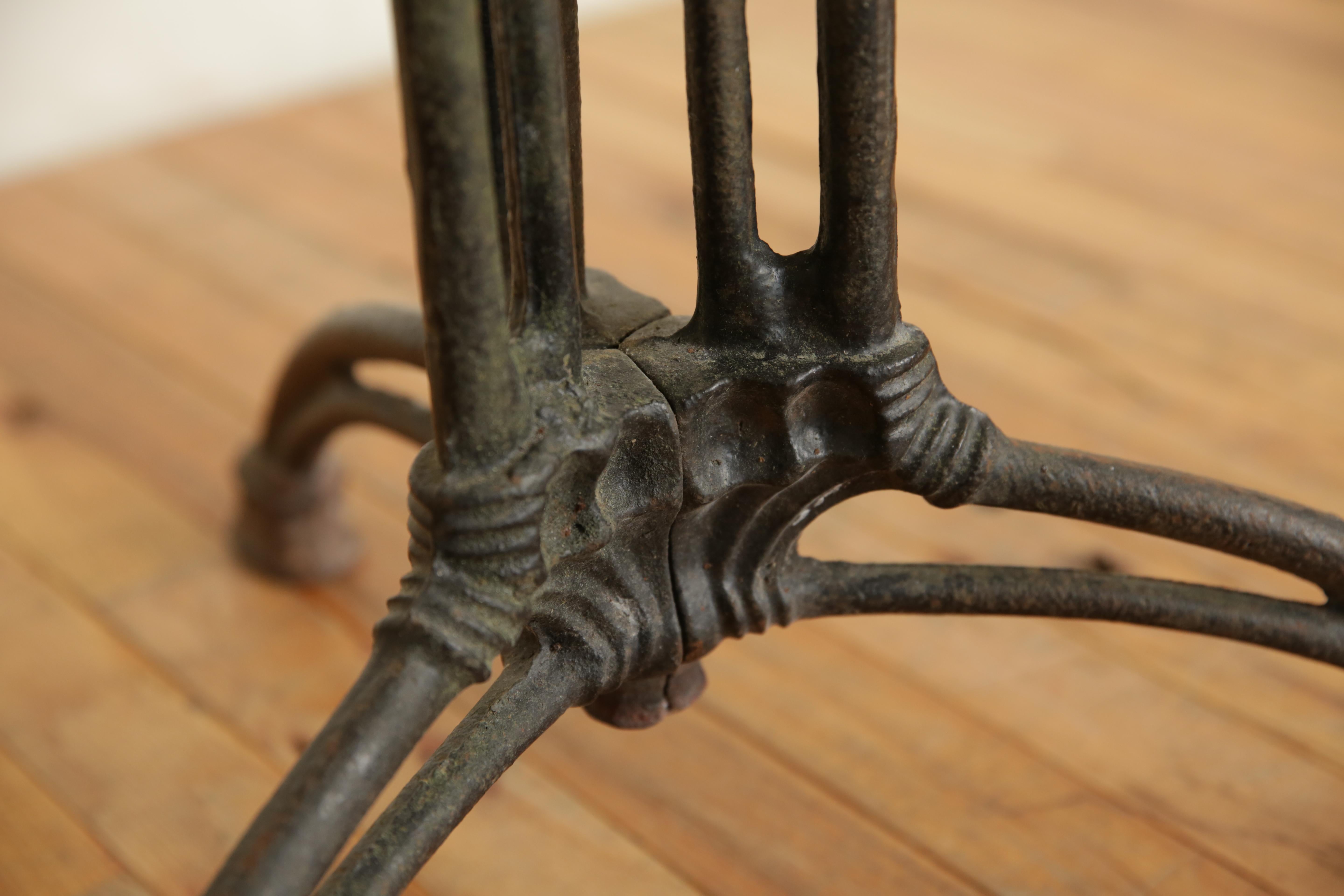 Belgian Cast Iron and Marble Top Garden/Bistro Table, 1st quarter 20th century 3