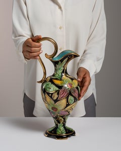 Vaso in ceramica belga di Hubert Baquet, finitura smaltata, XX secolo