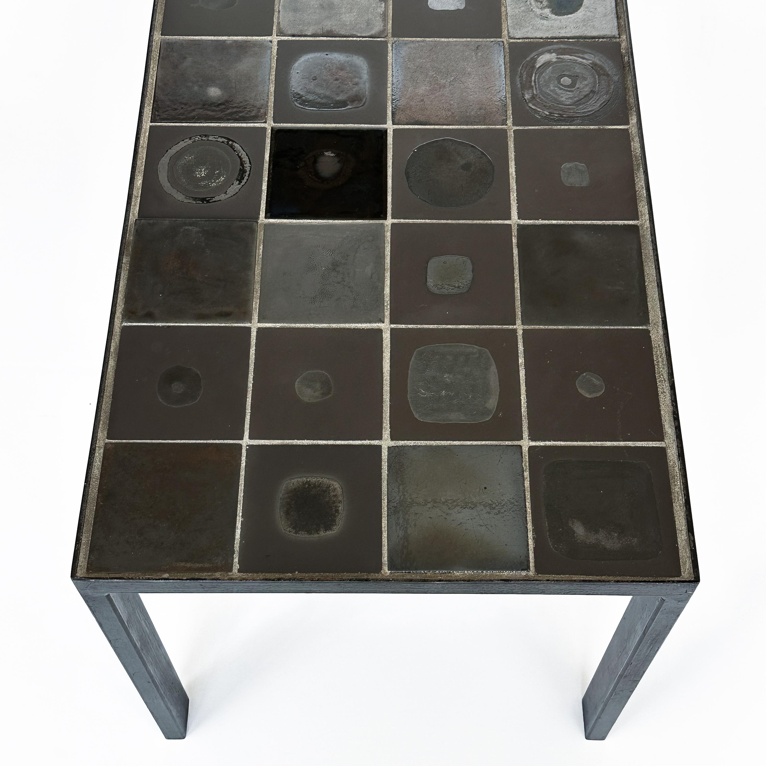 Belgian Ceramic Tile Top Coffee Table at 1stDibs