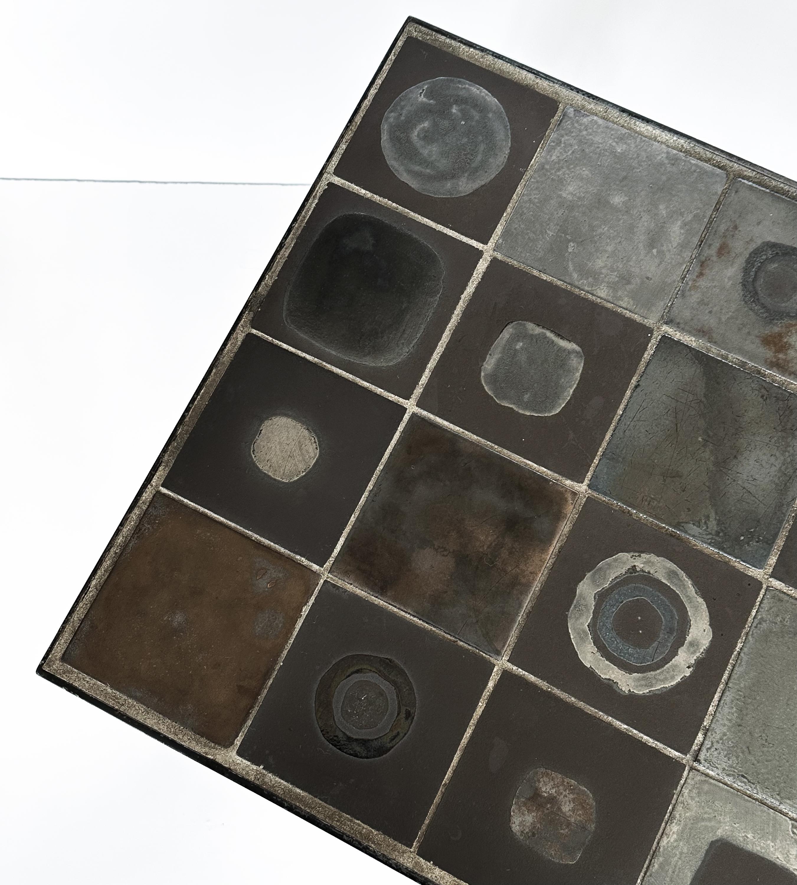Belgian Ceramic Tile Top Coffee Table at 1stDibs