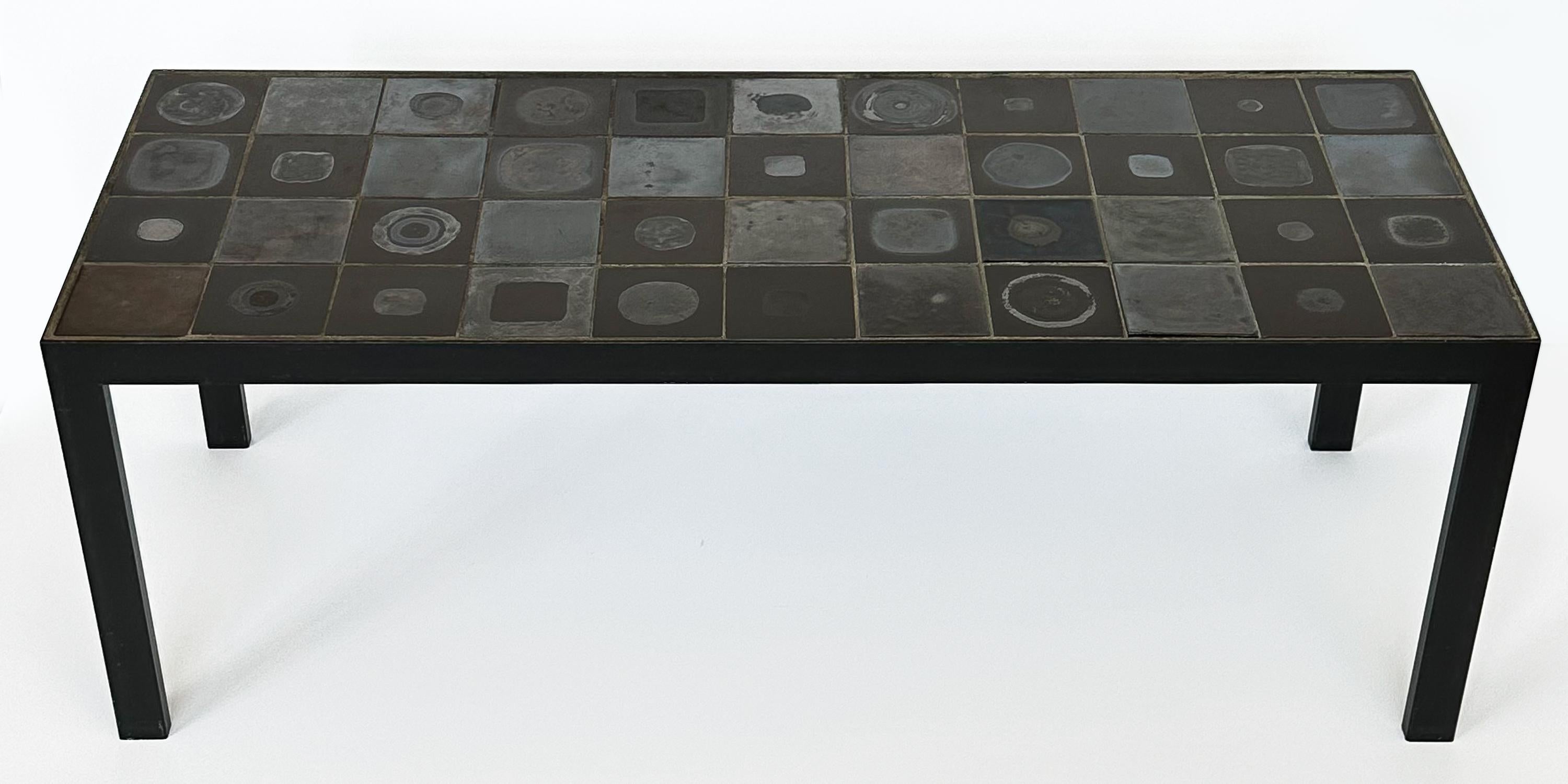 Belgian Ceramic Tile Top Coffee Table at 1stDibs