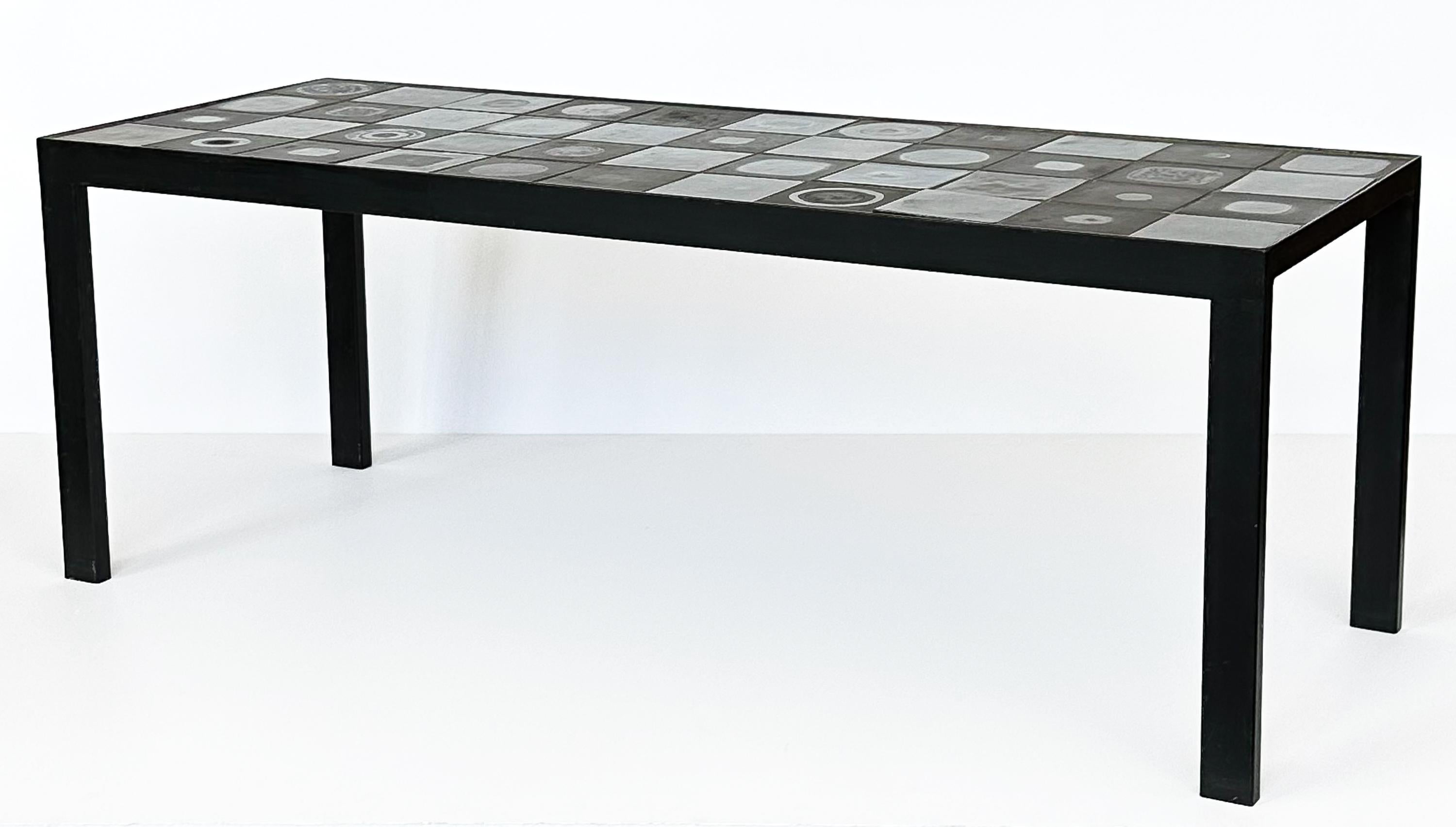 Belgian Ceramic Tile Top Coffee Table at 1stDibs
