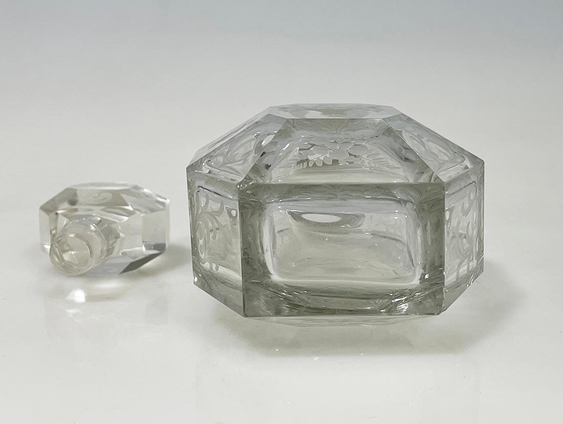 Belgian clear crystal cut carafe with silver by Altenloh, 1880-1890 For Sale 4