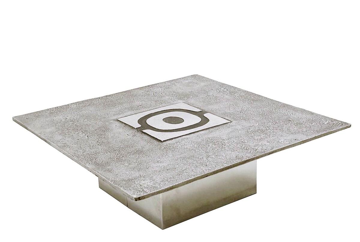 Belgian coffee table by Willy Ceysens, Aluminium Cast, 1970s.