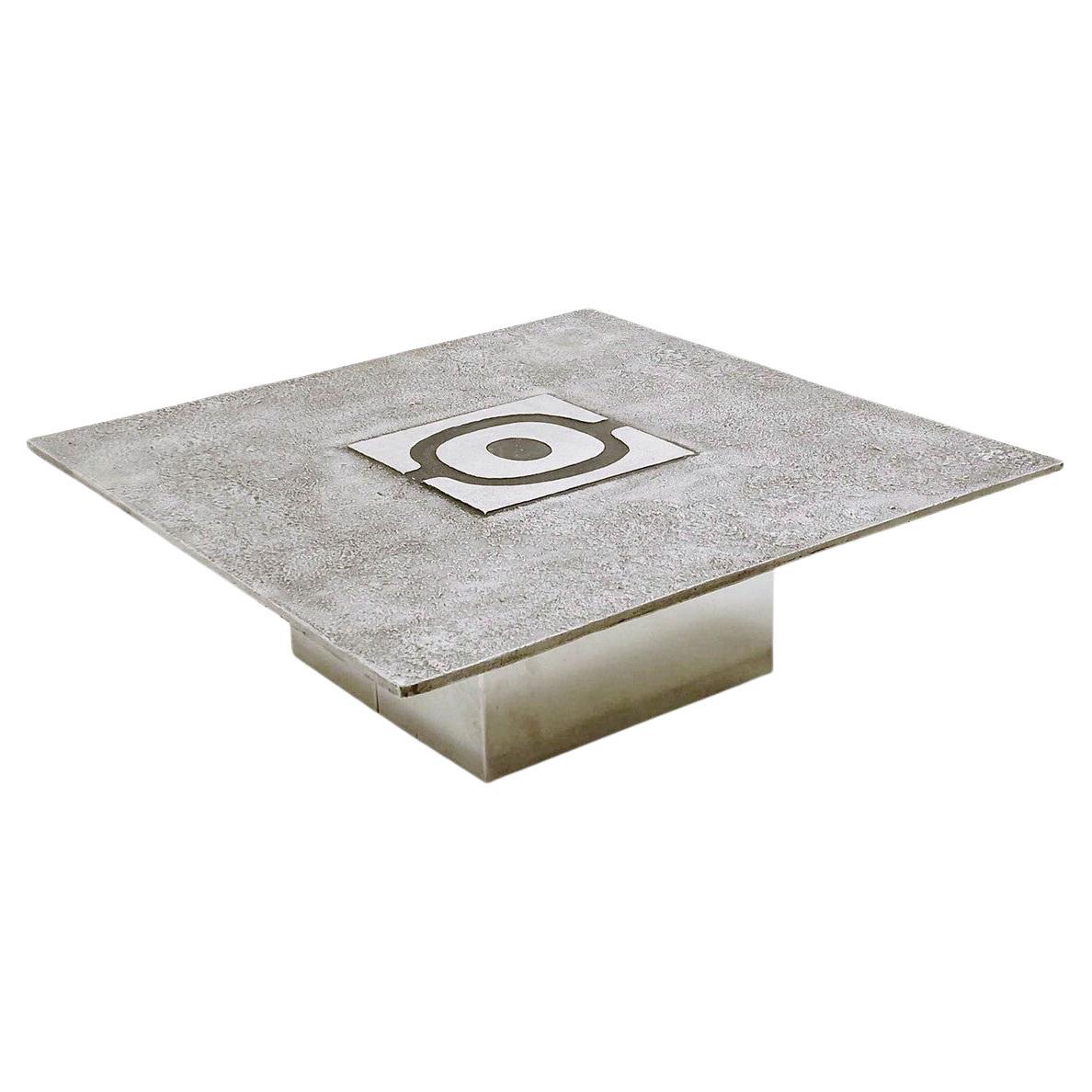 Belgian Coffee Table by Willy Ceysens, Aluminium Cast, 1970s For Sale