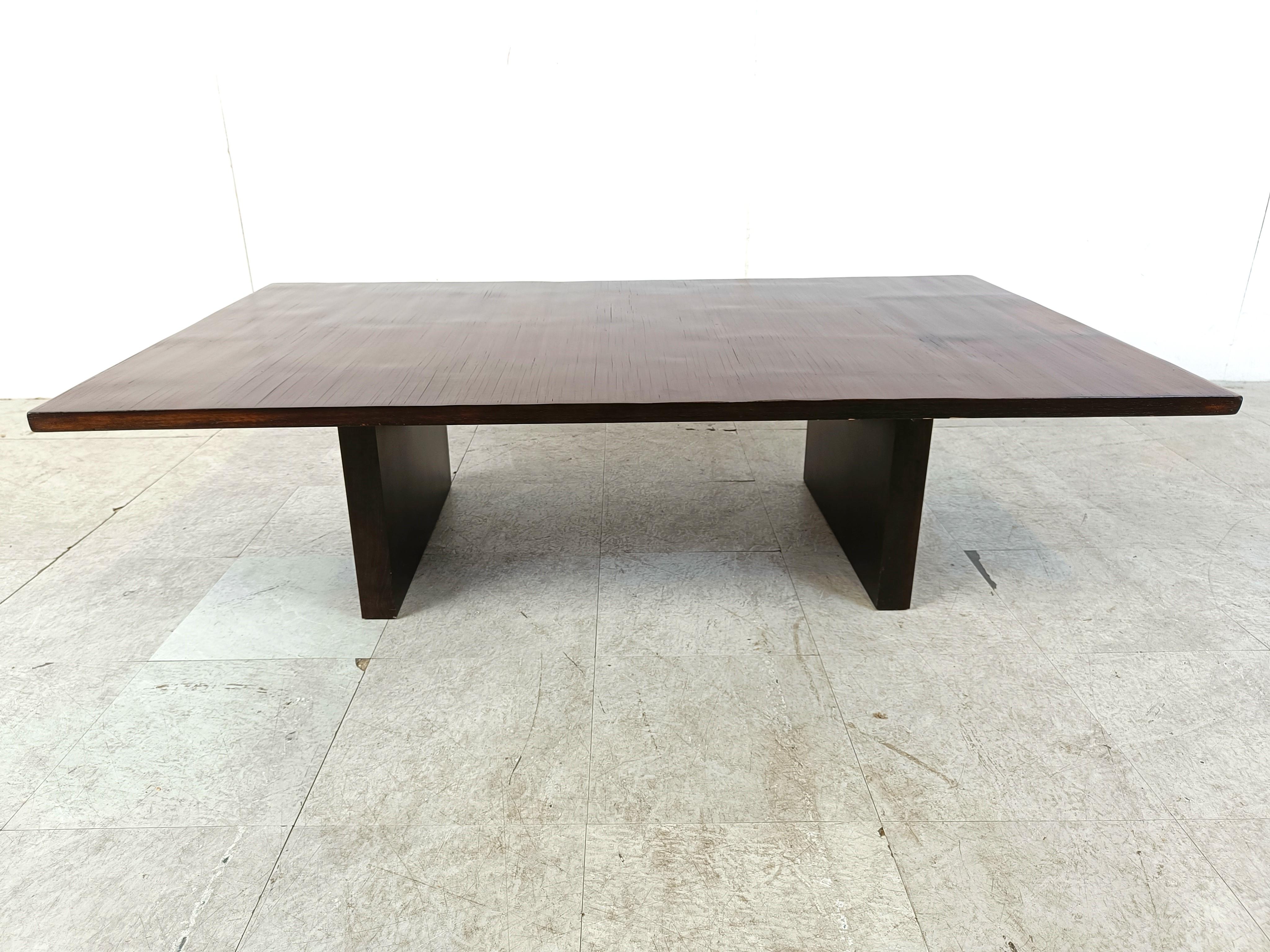 Belgian Coffee Table in Wenge and Bamboo by Axel Vervoordt, 1980s In Good Condition In HEVERLEE, BE