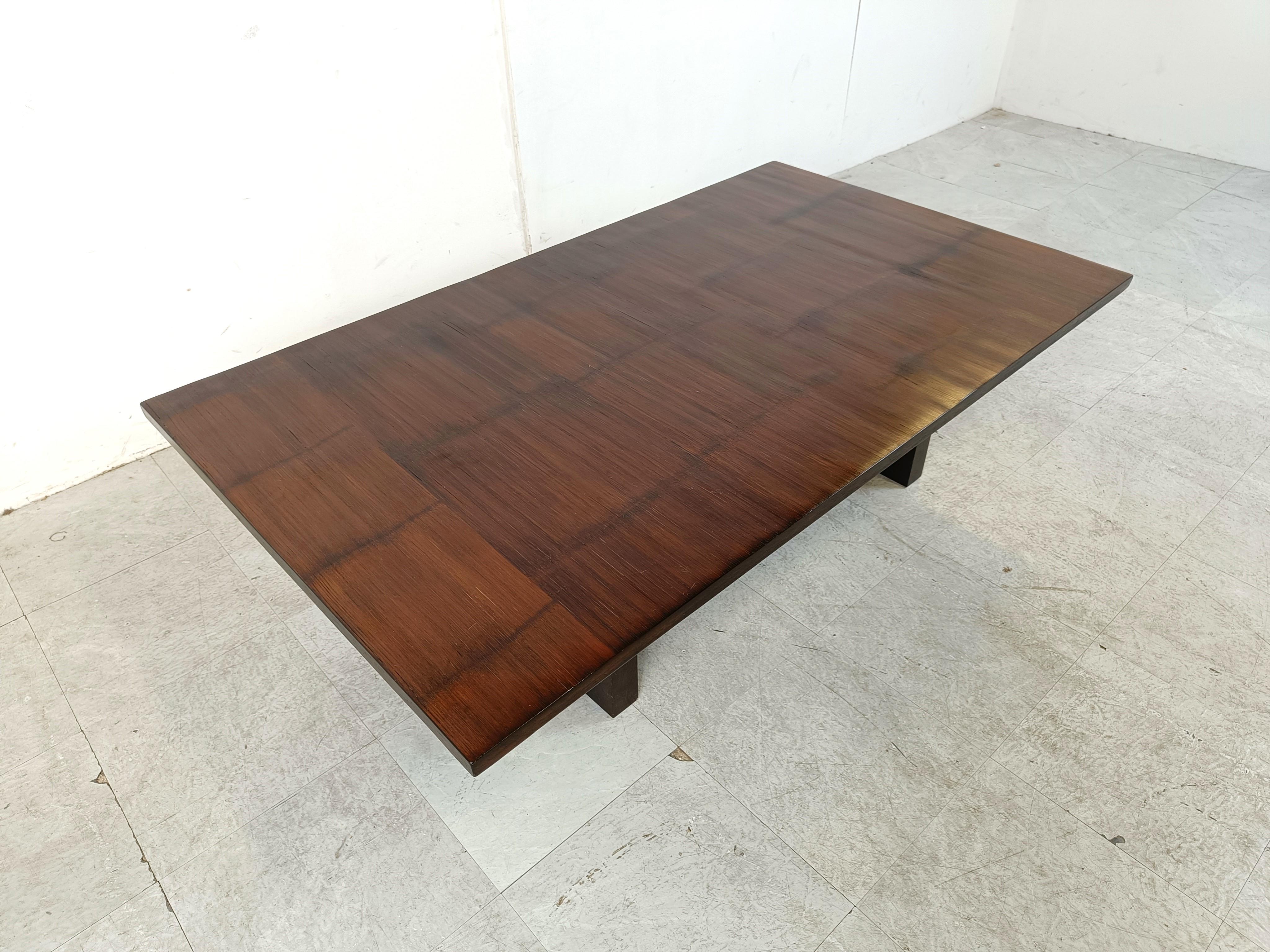 Belgian Coffee Table in Wenge and Bamboo by Axel Vervoordt, 1980s 1