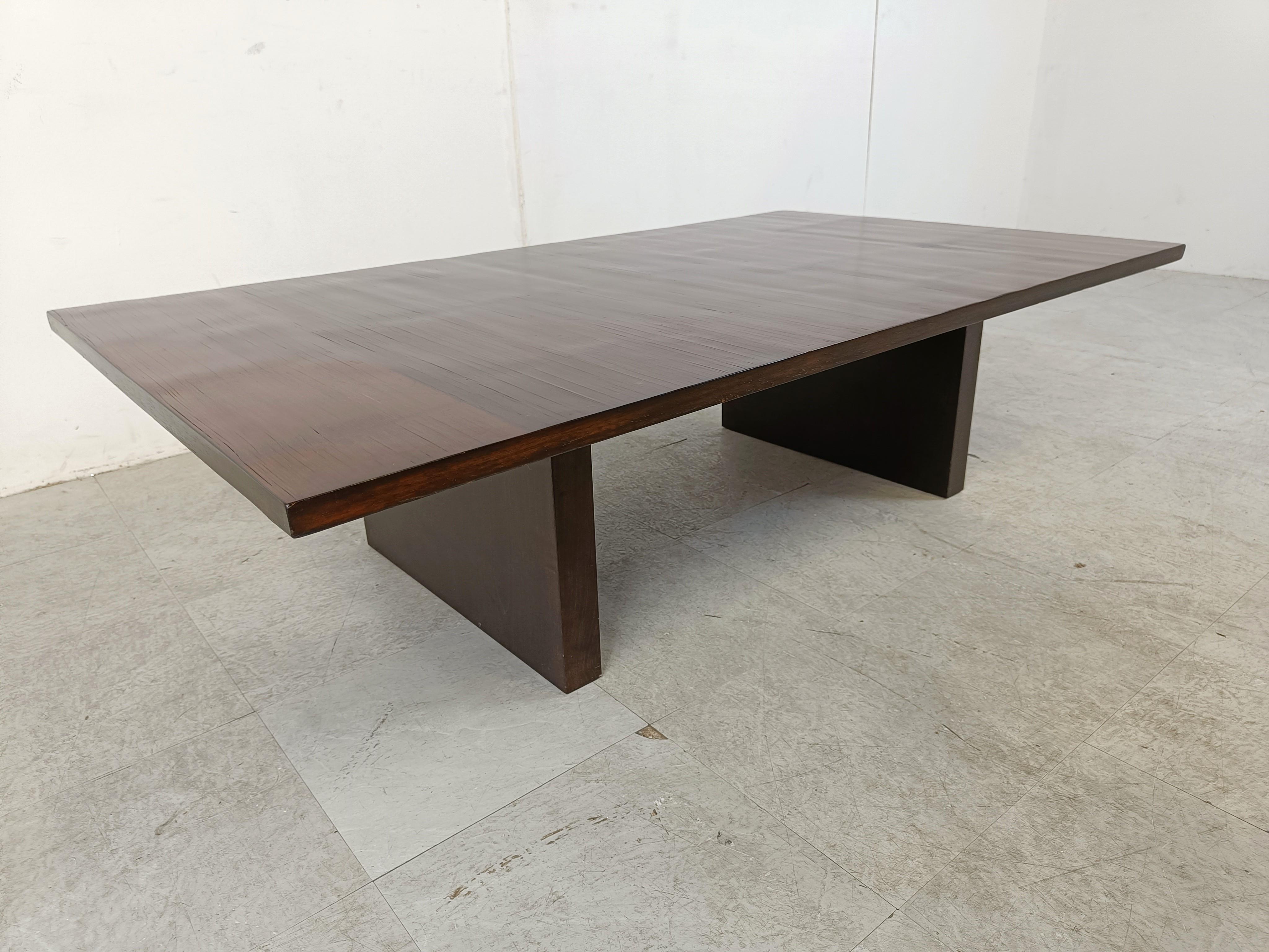 Belgian Coffee Table in Wenge and Bamboo by Axel Vervoordt, 1980s 2
