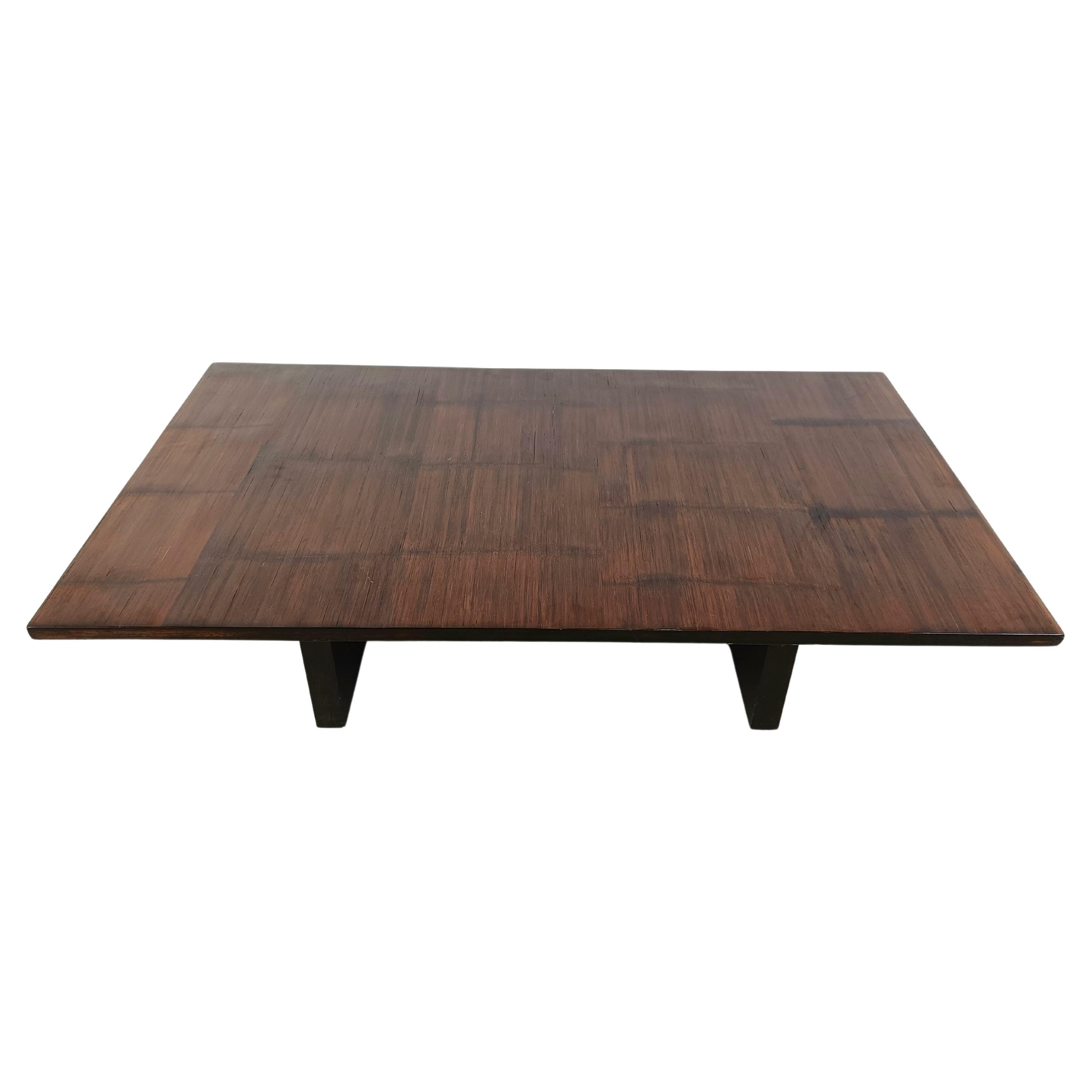 Belgian Coffee Table in Wenge and Bamboo by Axel Vervoordt, 1980s