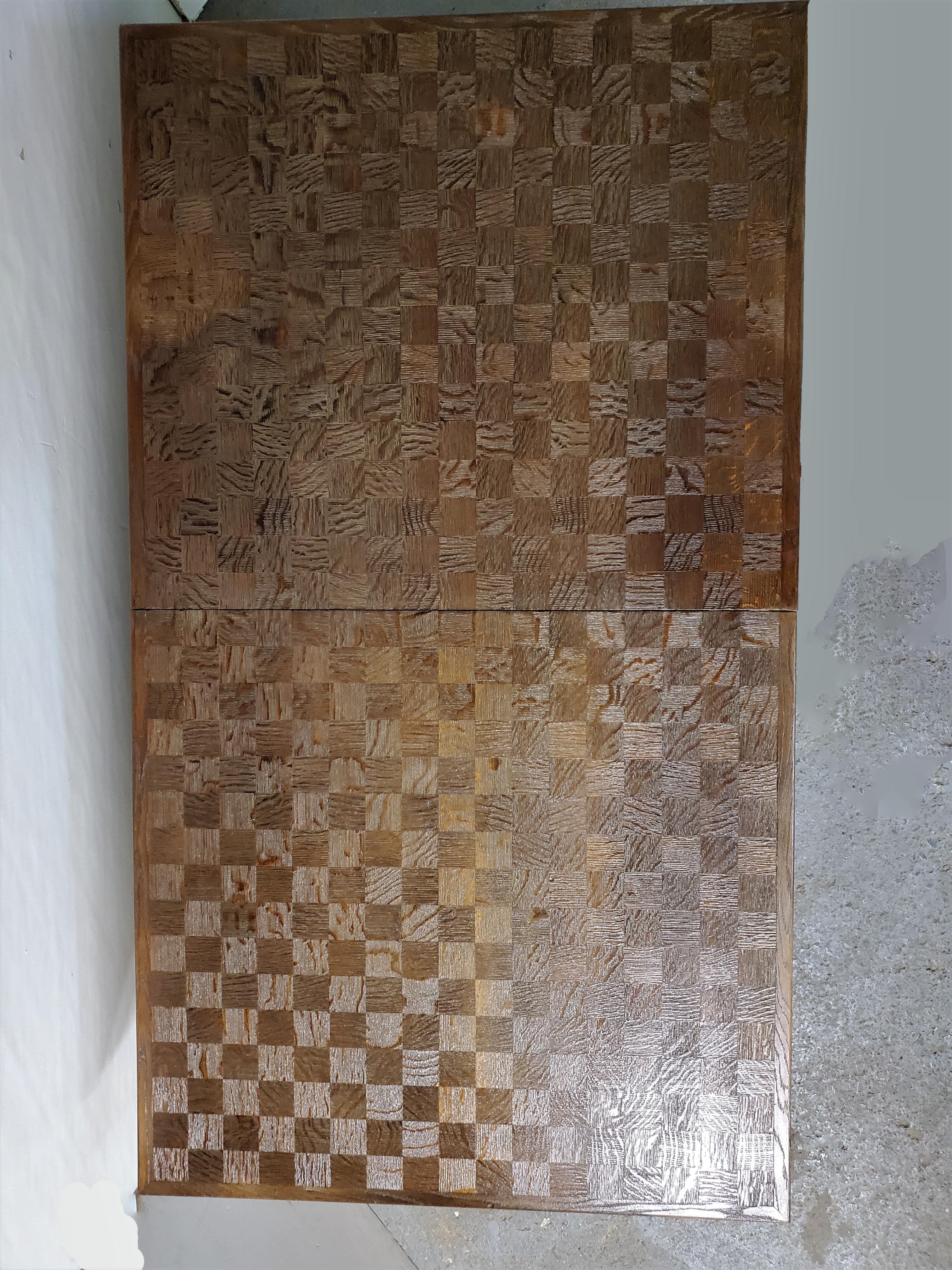 Belgian Constructivist Inlaid Dining Table with Two Leaves For Sale 2