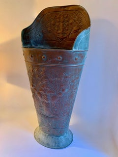 Belgian Copper Metal Bin or Umbrella Stand