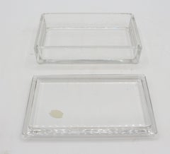 Scatola con coperchio in cristallo belga di Val St. Lambert