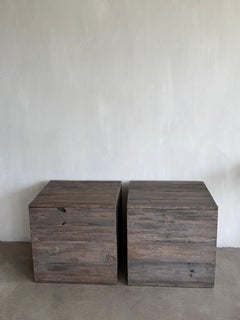 Belgian Cube Trunk Side Table in Reclaimed Alpine Wood