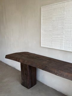 Belgian Custom Console Table in 19th Century Chestnut Wood