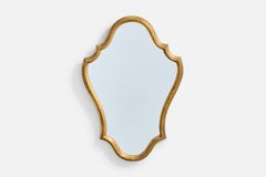 Belgian Designer, Wall Mirror, Wood, Belgium, 1970s