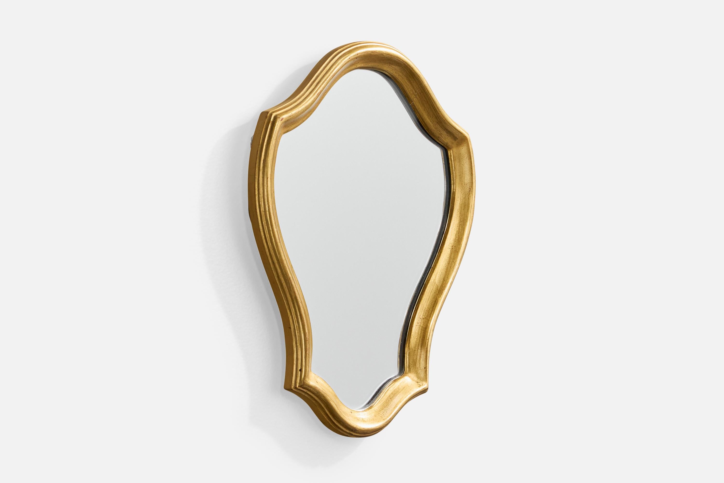 Mid-Century Modern Designer belge, miroir mural, Wood, Belgique, années 1970 en vente