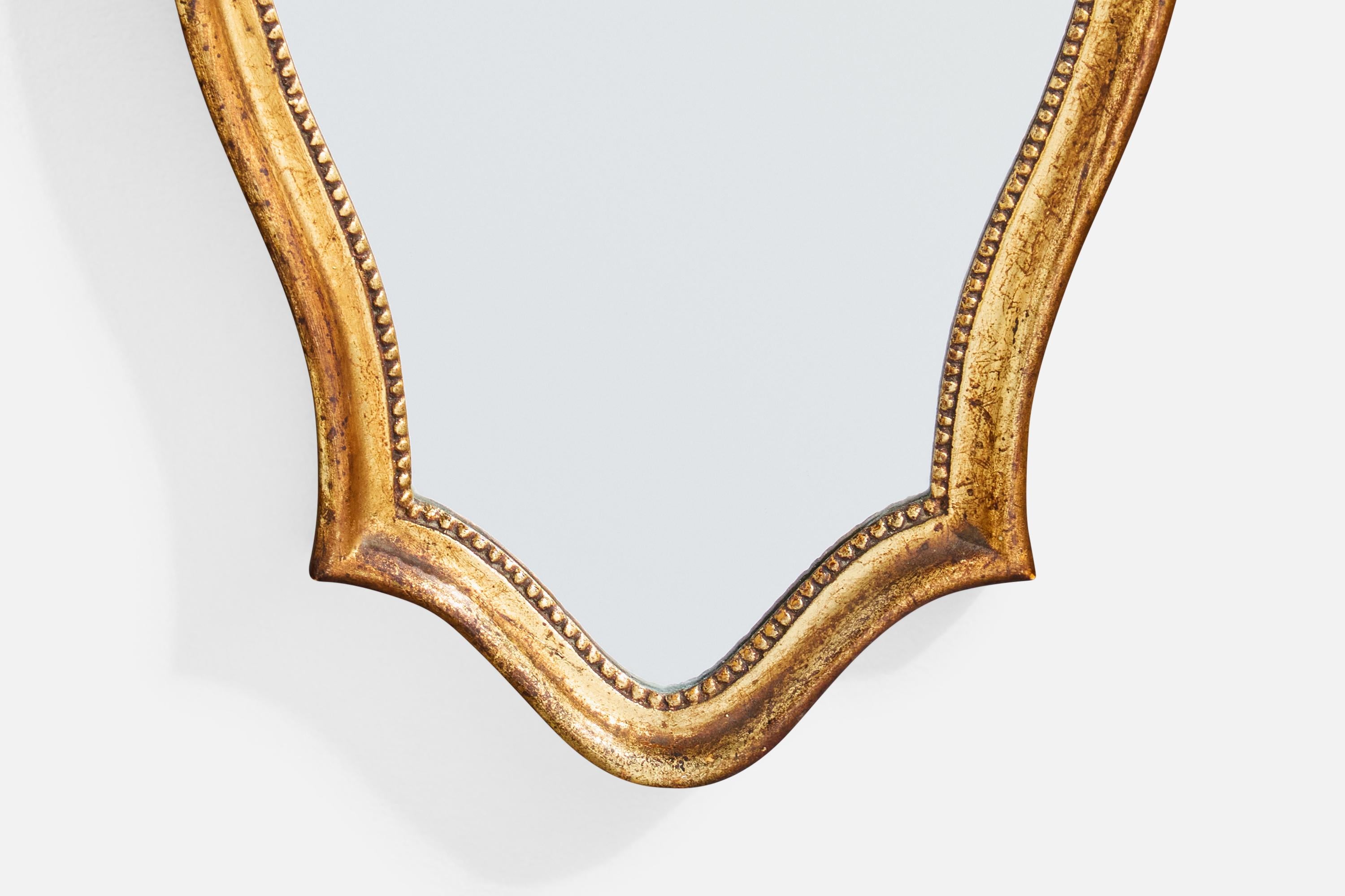 Fine XX secolo Designer belga, Specchio da parete, Wood, Belgio, anni '70