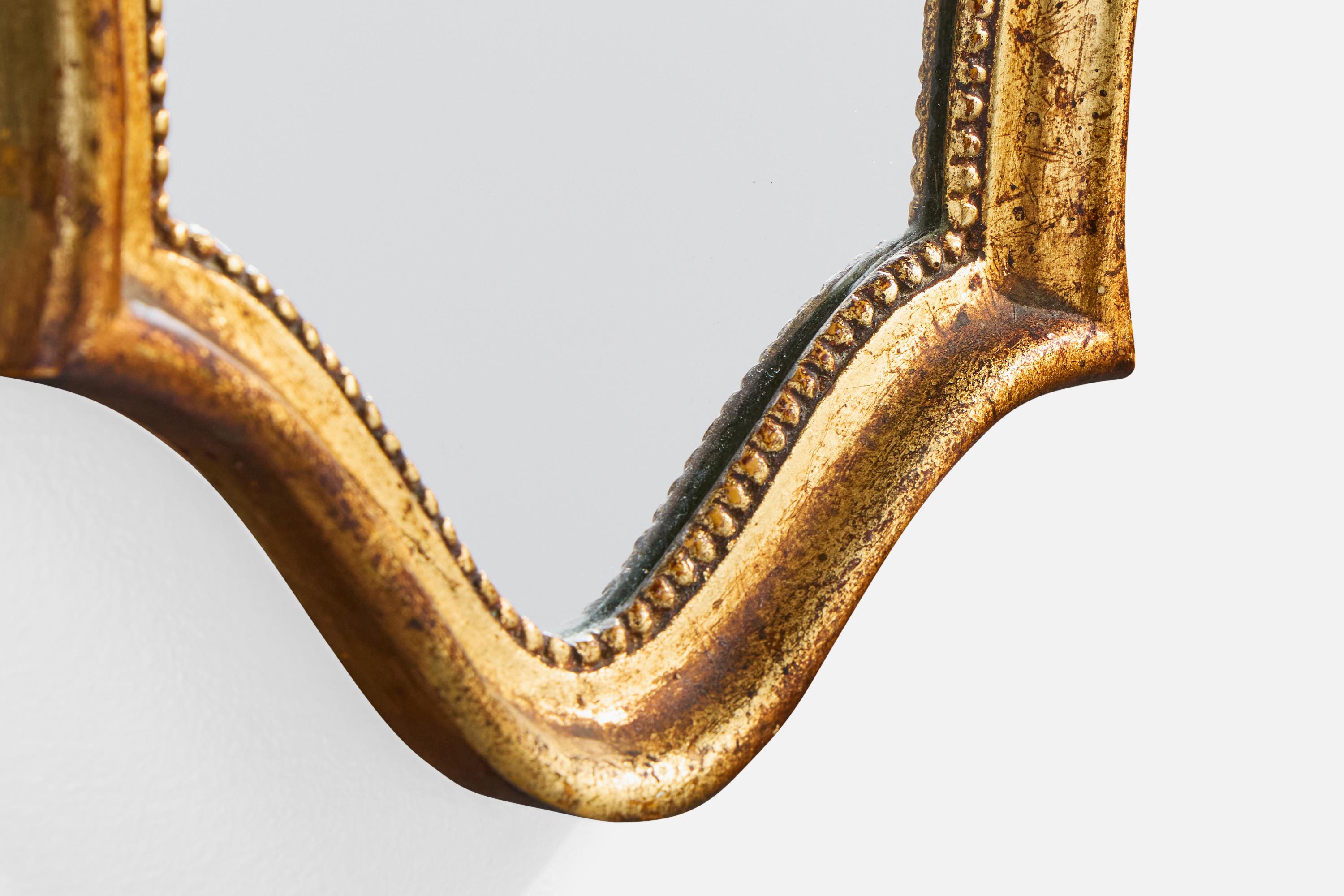 Legno Designer belga, Specchio da parete, Wood, Belgio, anni '70