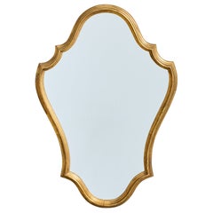 Diseñador belga, Espejo de pared, Madera, Bélgica, Años 70
