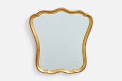 Designer belge, miroir mural, Wood, Belgique, années 1970