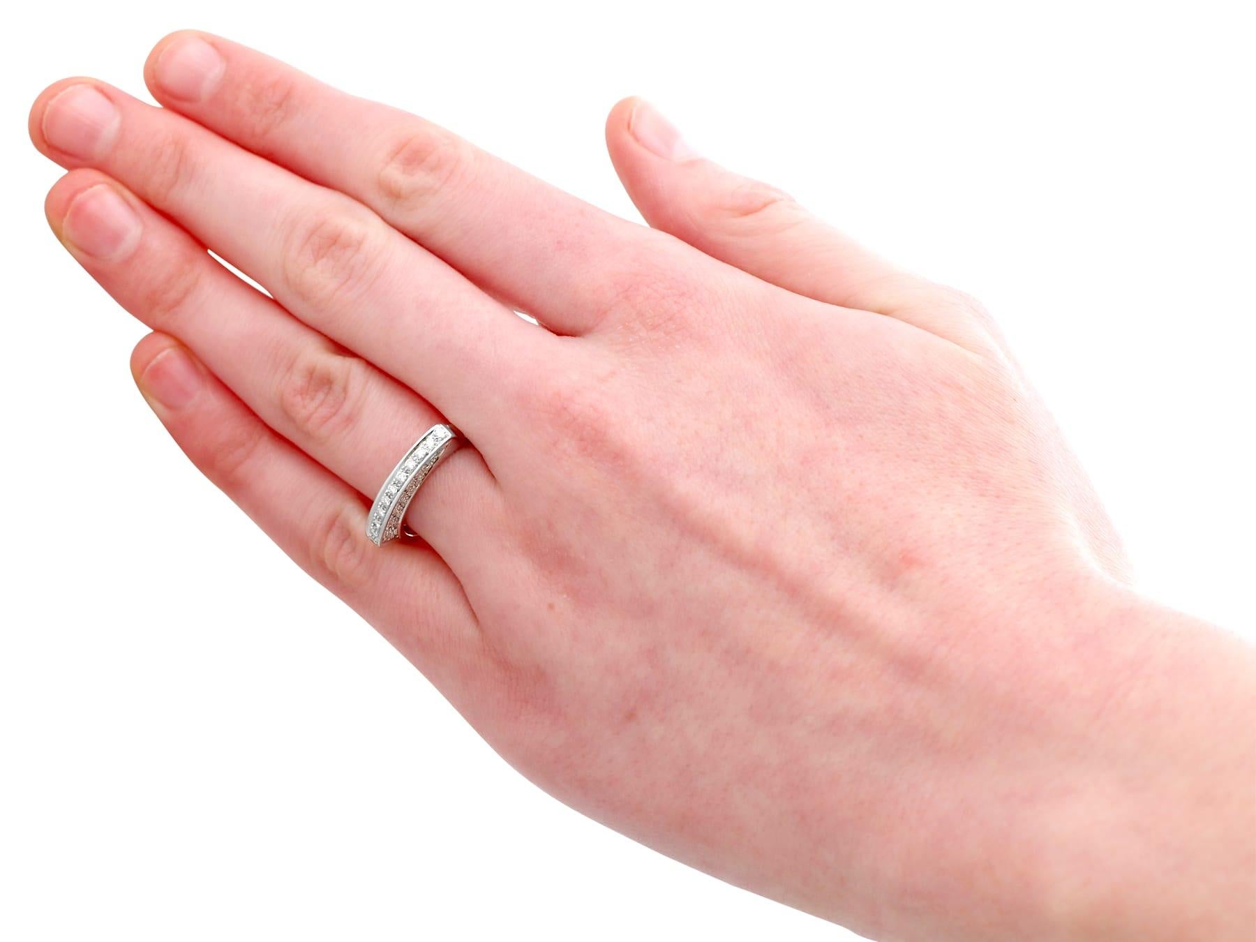Contemporary Belgian Diamond and White Gold Half Eternity Ring For Sale