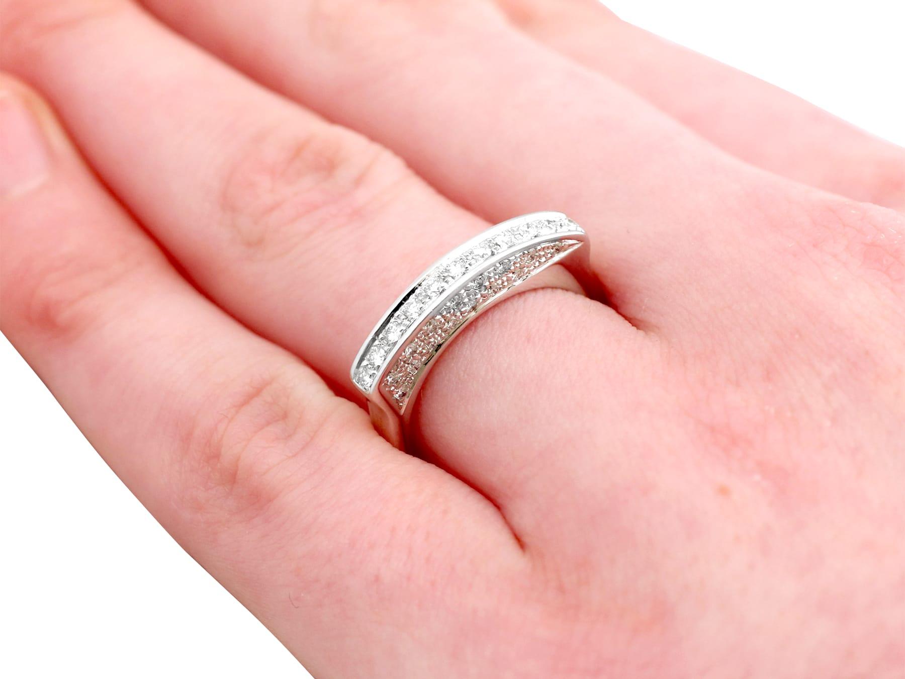 Round Cut Belgian Diamond and White Gold Half Eternity Ring For Sale