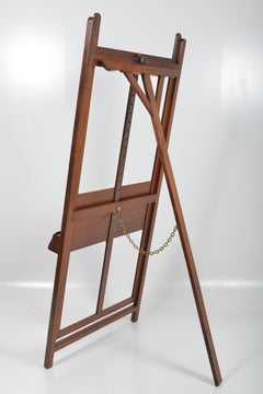 Belgian Display Easel in Mahogany Wood, circa 1930