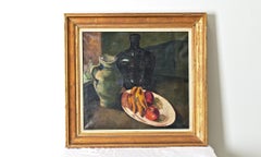 Belgisches Stillleben des frühen 20. Jahrhunderts in vergoldetem Rahmen