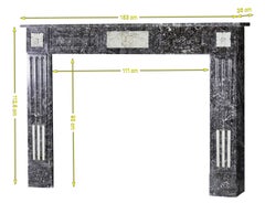 Belgian Elegant 18th Century Period Grey And WhIte Marble Fireplace Surround