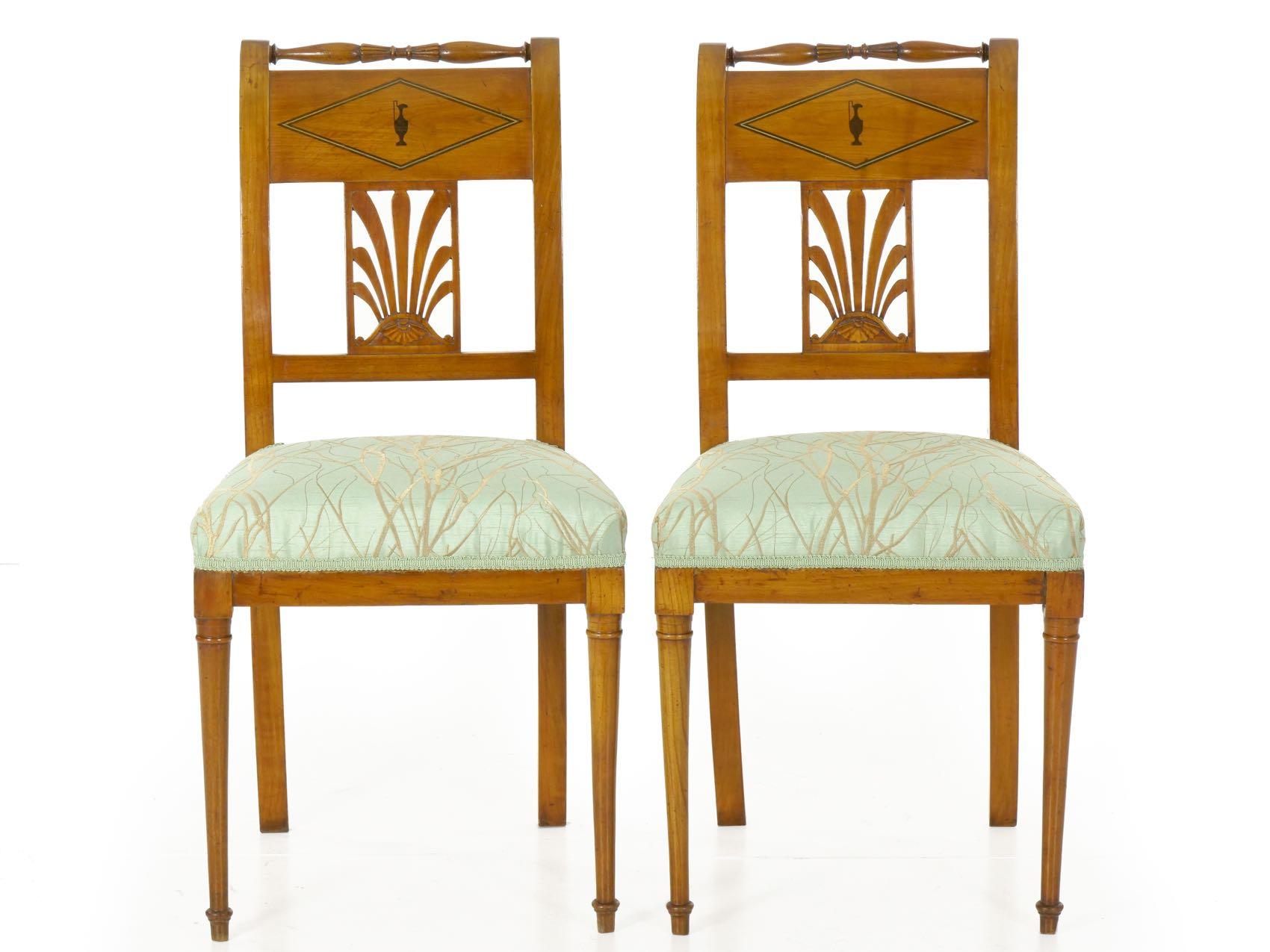 Belgian Empire Carved Fruitwood Set of Four Chairs by Jean-Joseph Chapuis 8