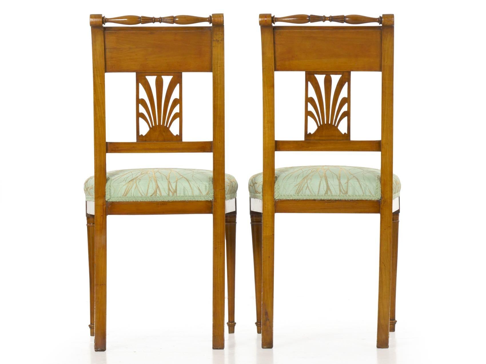 Belgian Empire Carved Fruitwood Set of Four Chairs by Jean-Joseph Chapuis 12