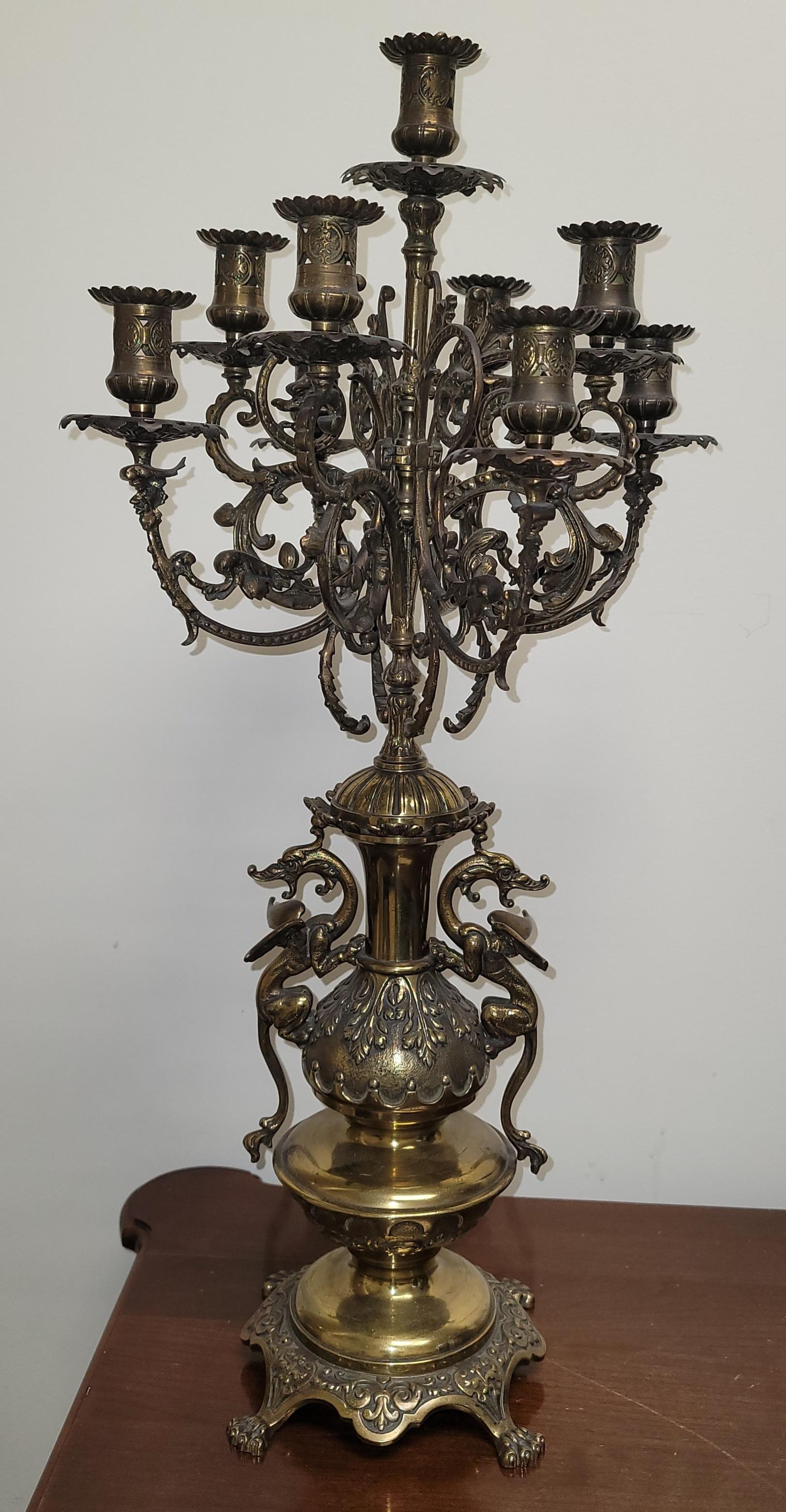 Ensemble de chandeliers Empire belge en métal doré, trois pièces de garniture en vente 3