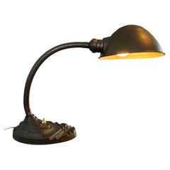 Belgian ERPE Industrial Iron Table Lamp, circa 1930s