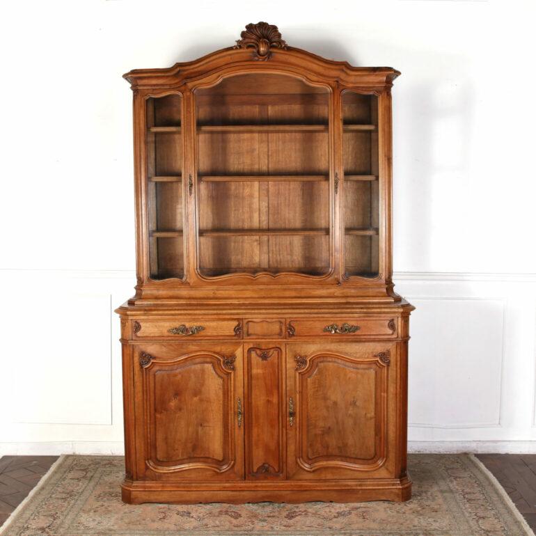 Finely carved, Belgian Fruitwood Deux Corps Buffet & Hutch