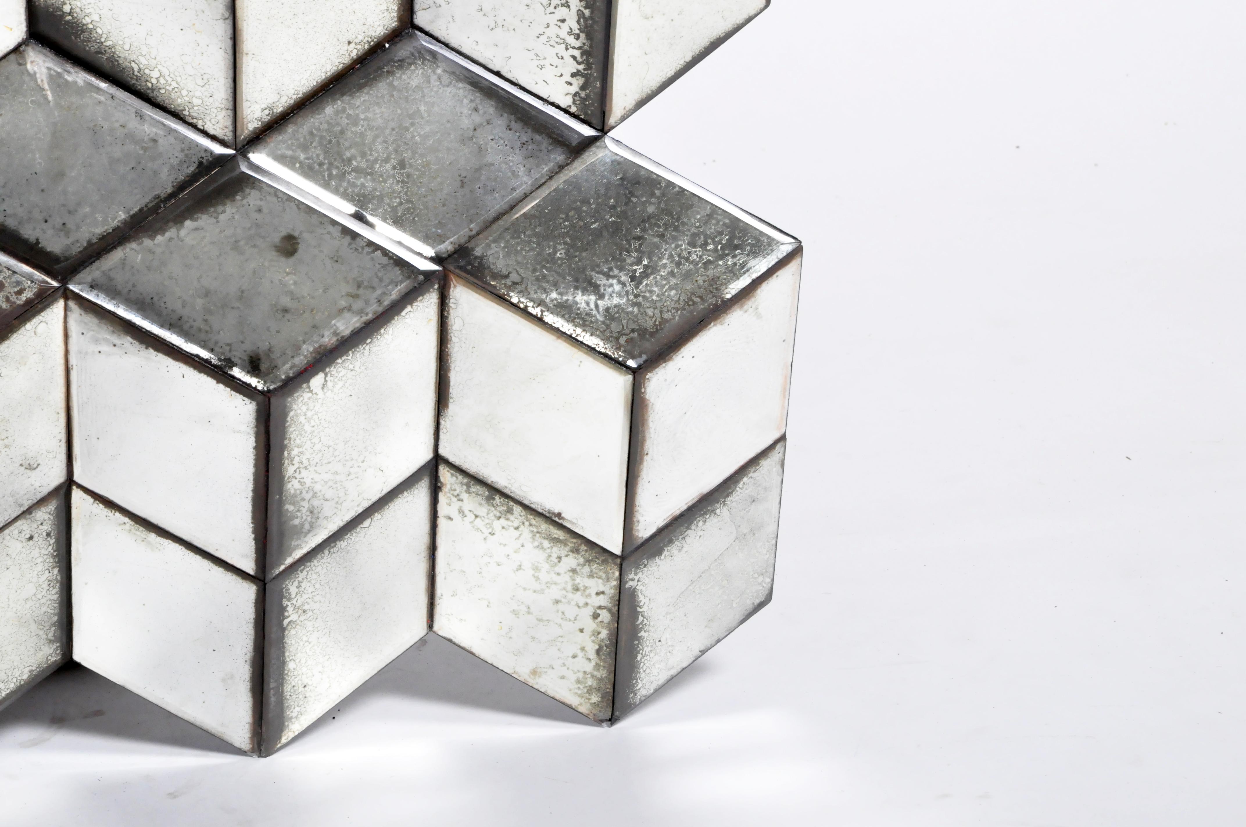 Belgian Glass Cube Brutalist Art Panel by Olivier de Shernee 6