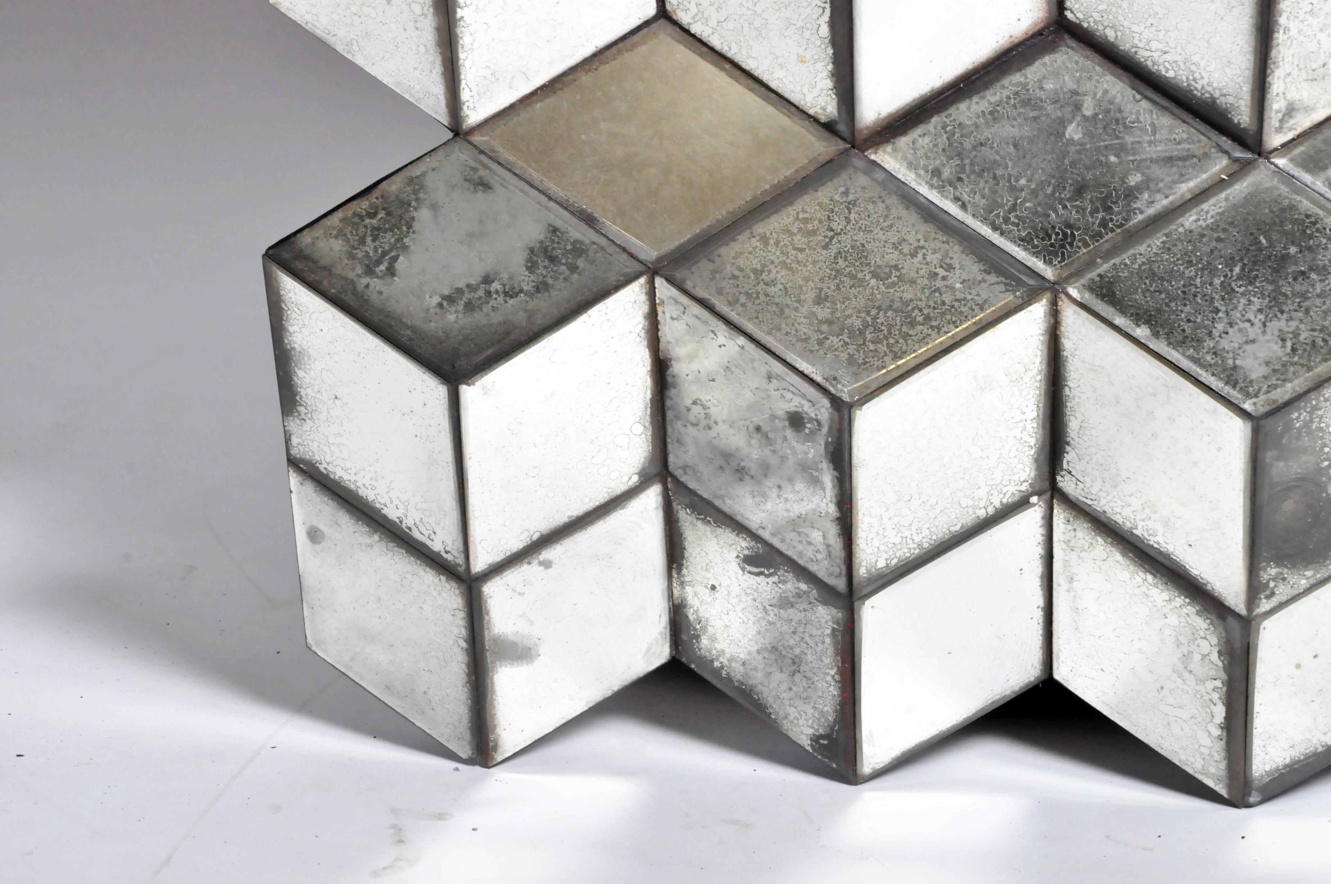 Belgian Glass Cube Brutalist Art Panel by Olivier de Shernee 8