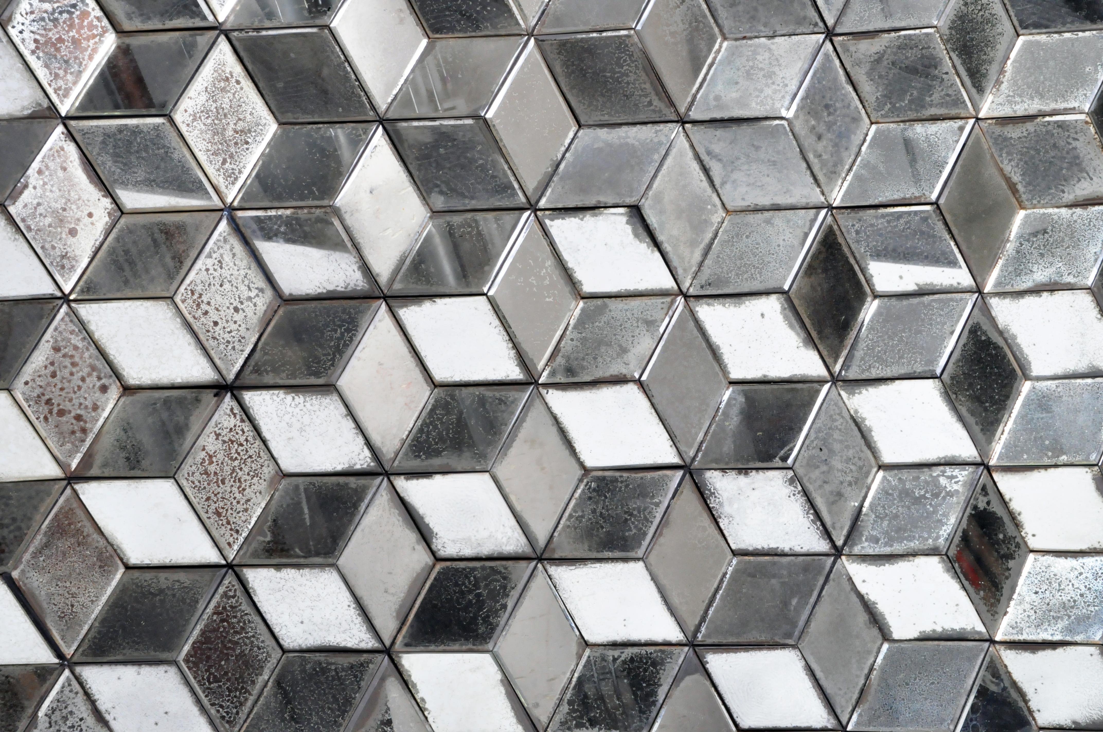 Belgian Glass Cube Brutalist Art Panel by Olivier de Shernee 9