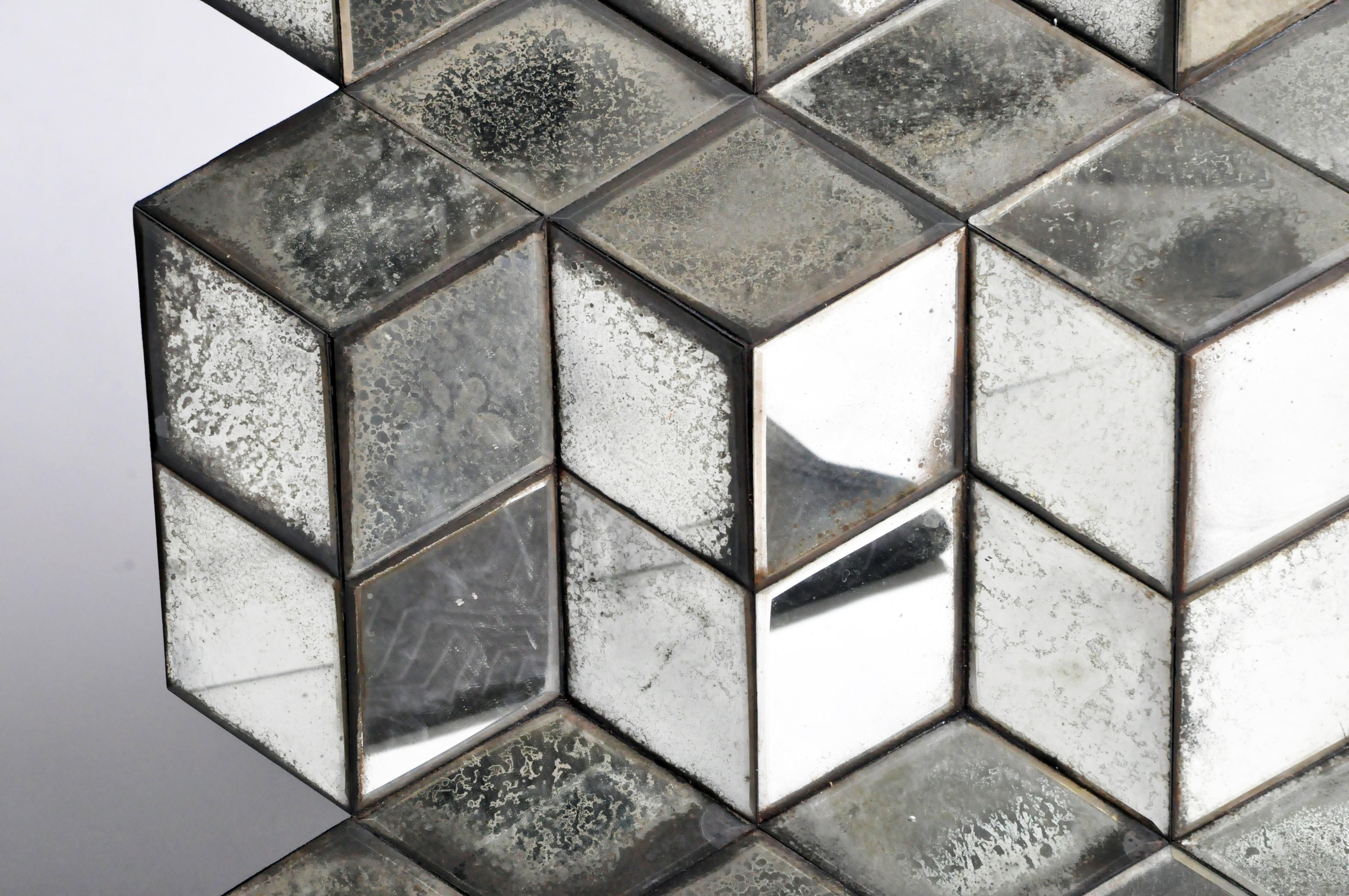Belgian Glass Cube Brutalist Art Panel by Olivier de Shernee 9