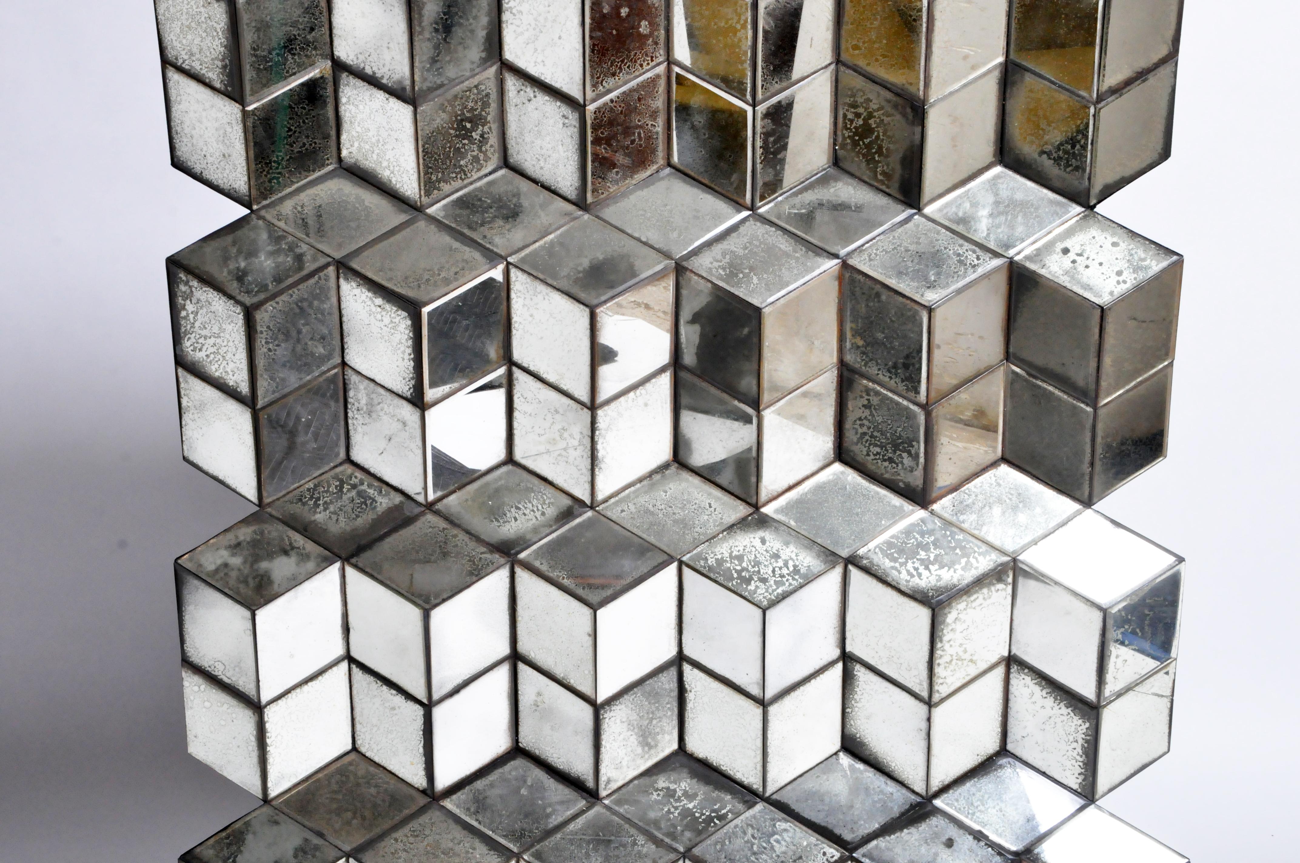 Belgian Glass Cube Brutalist Art Panel by Olivier de Shernee 10