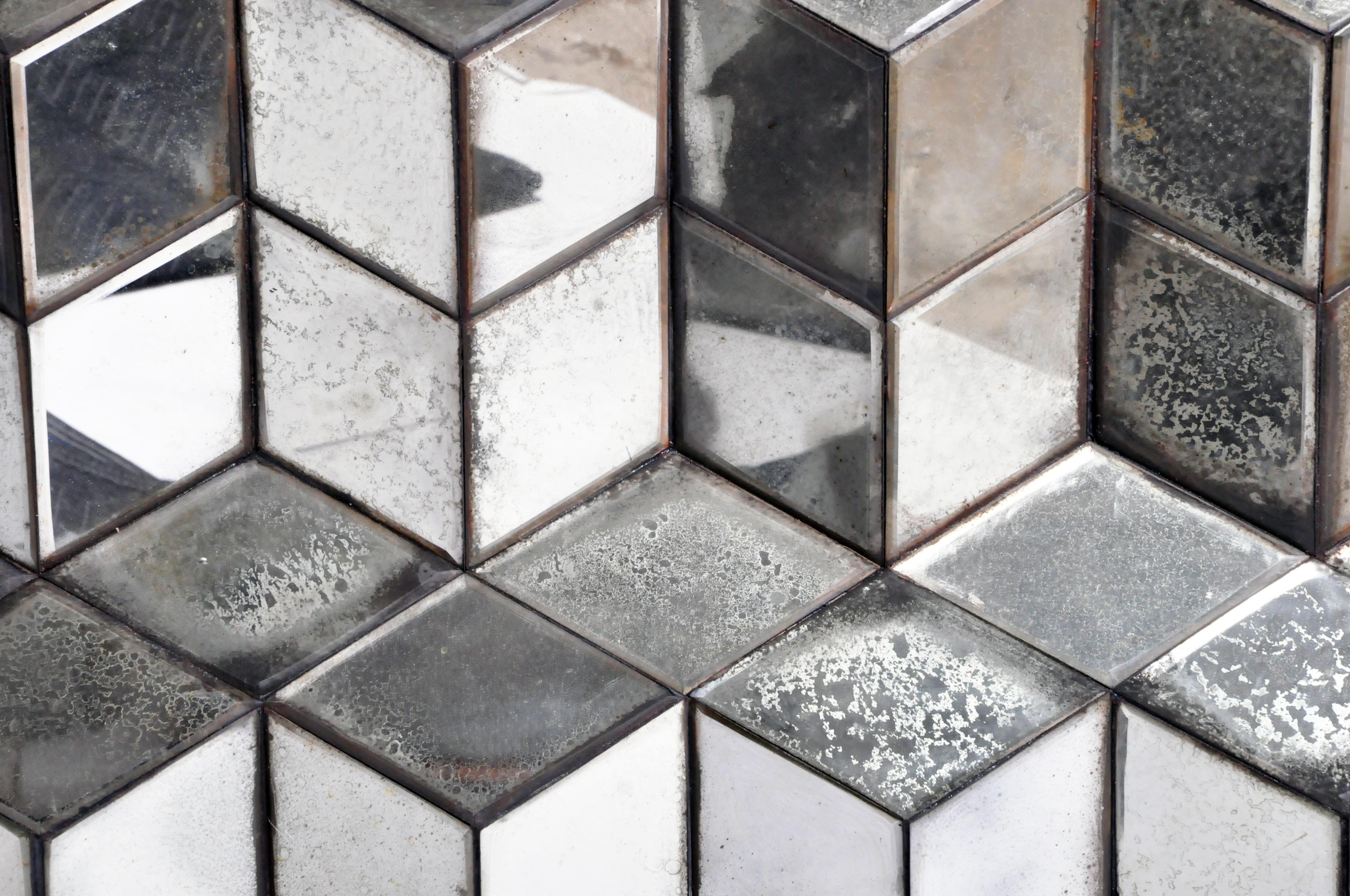 Belgian Glass Cube Brutalist Art Panel by Olivier de Shernee 12