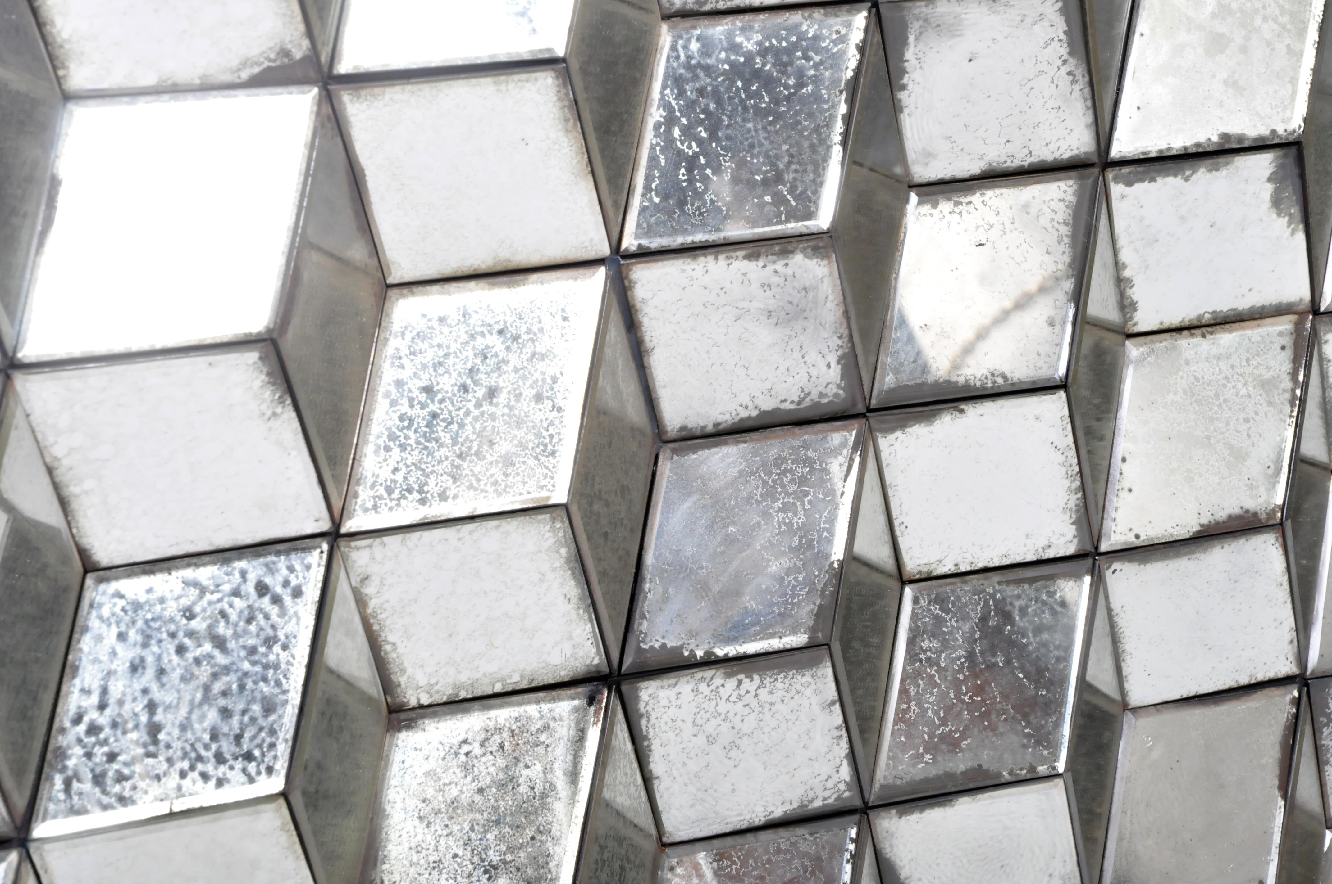 Belgian Glass Cube Brutalist Art Panel by Olivier de Shernee 13