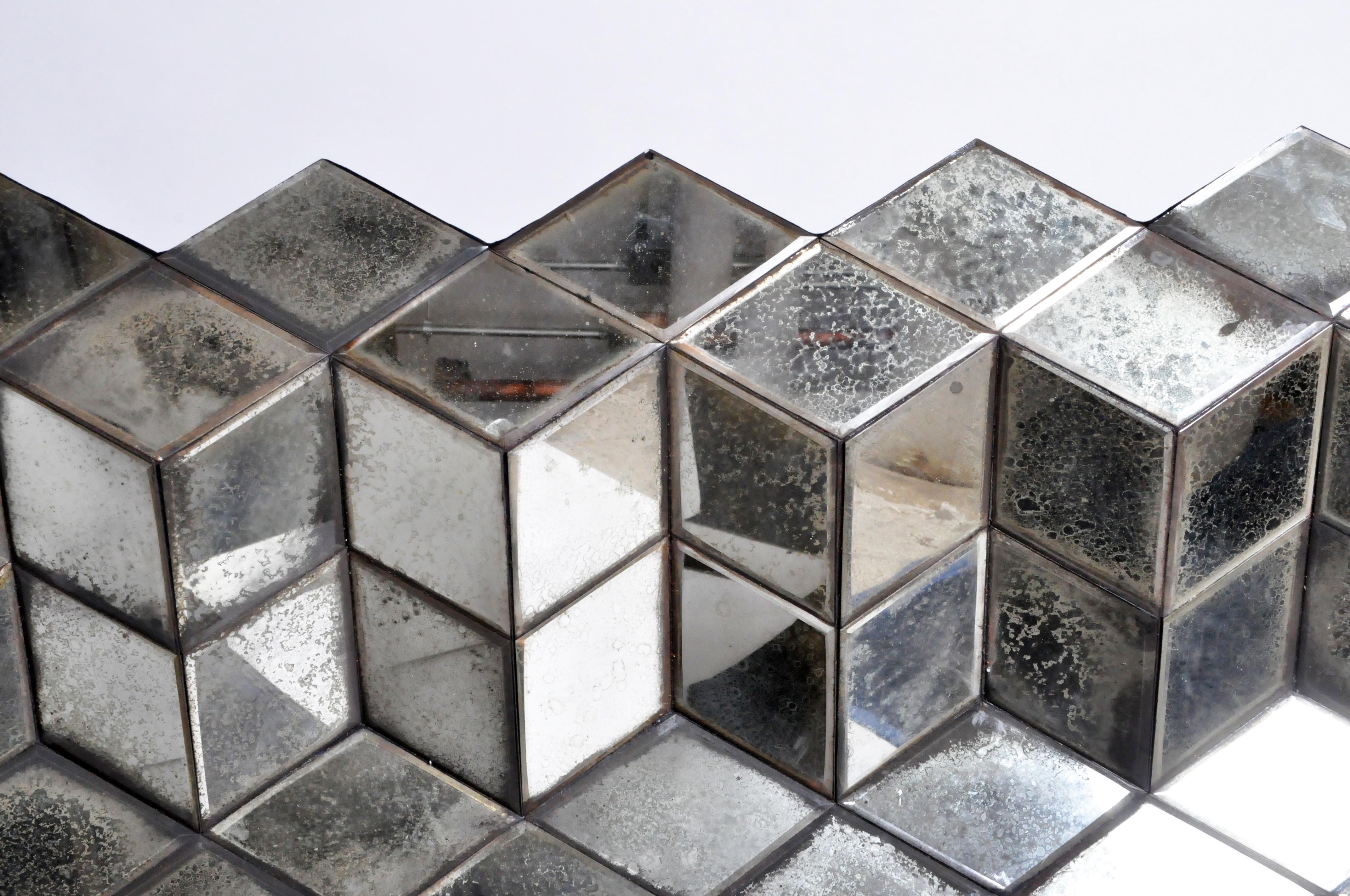 Belgian Glass Cube Brutalist Art Panel by Olivier de Shernee 13