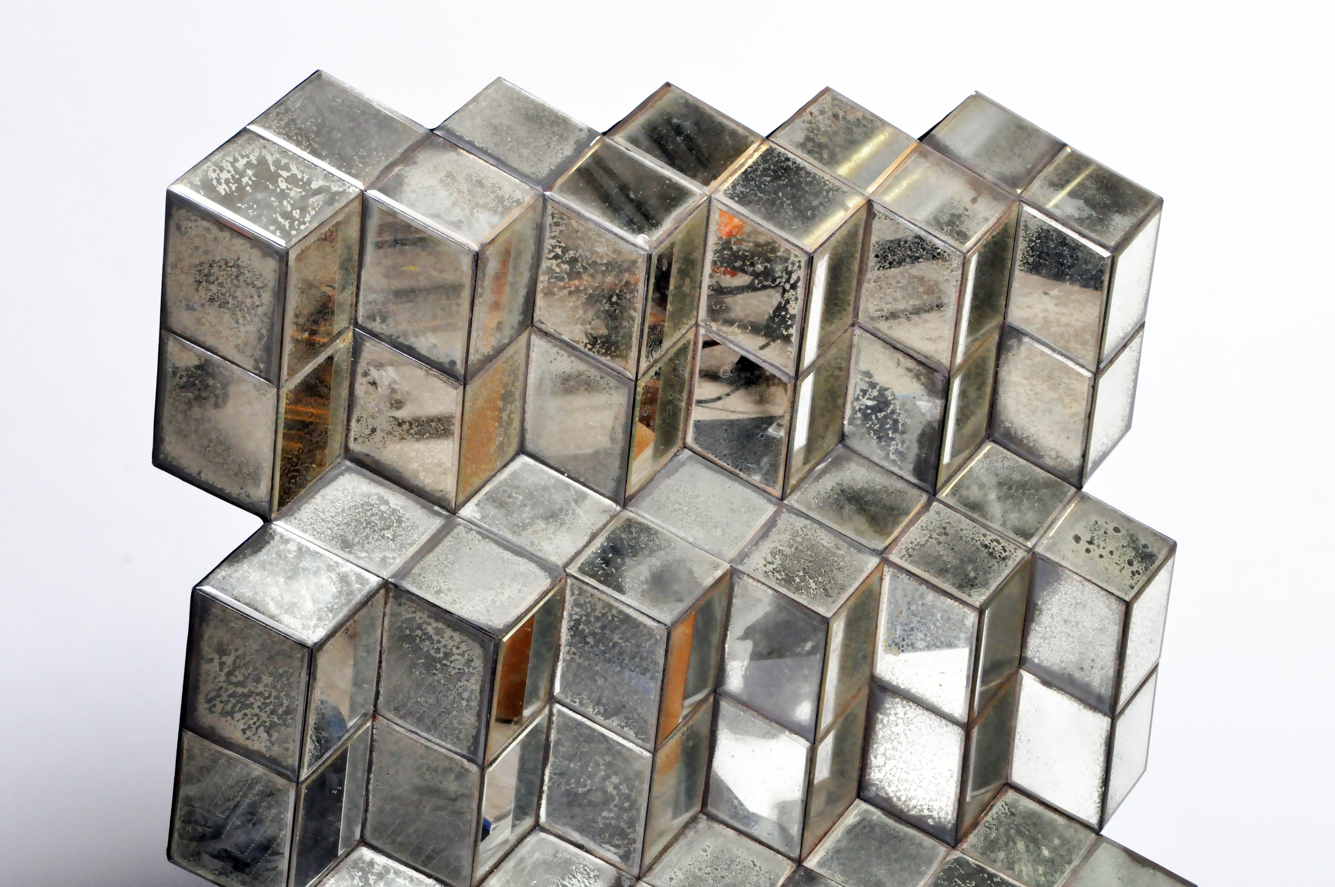 Belgian Glass Cube Brutalist Art Panel by Olivier de Shernee 15