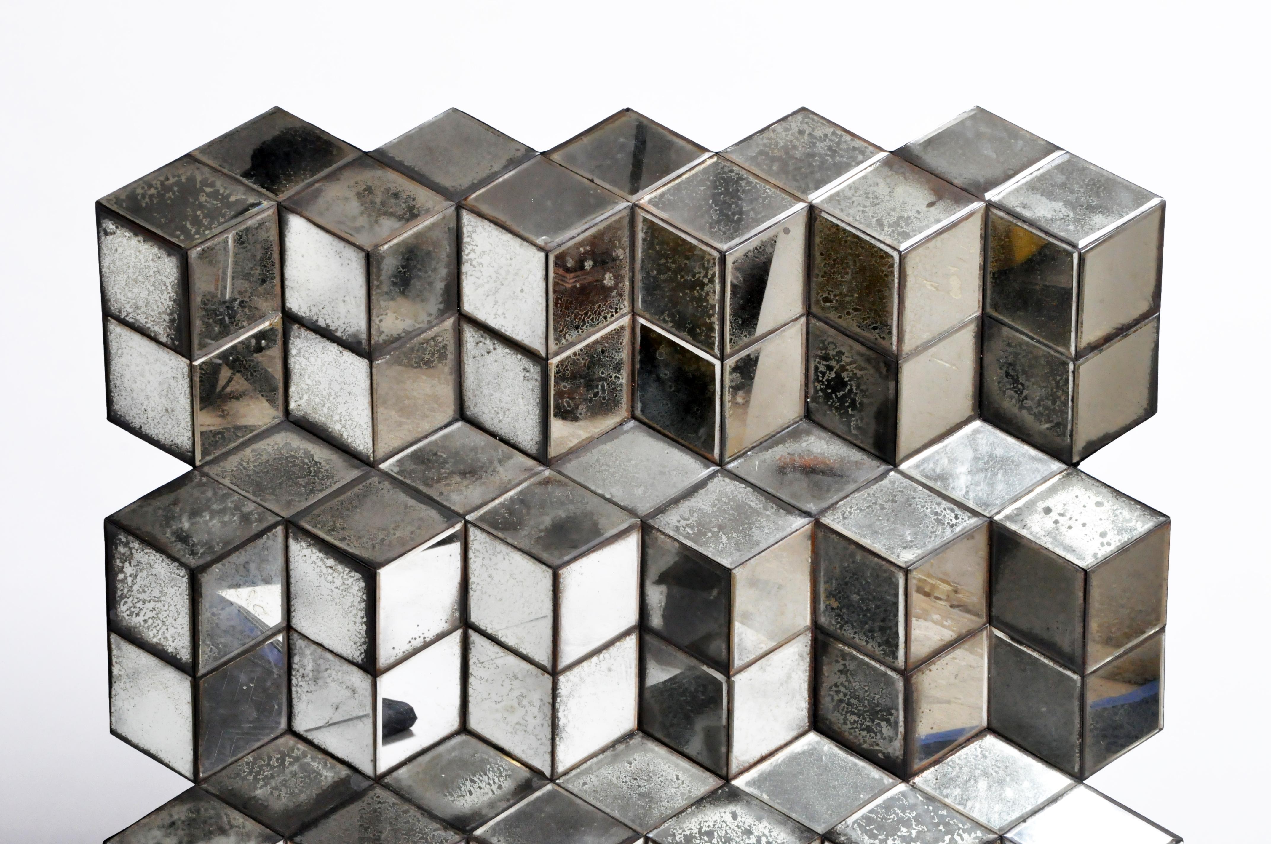 Contemporary Belgian Glass Cube Brutalist Art Panel by Olivier de Shernee