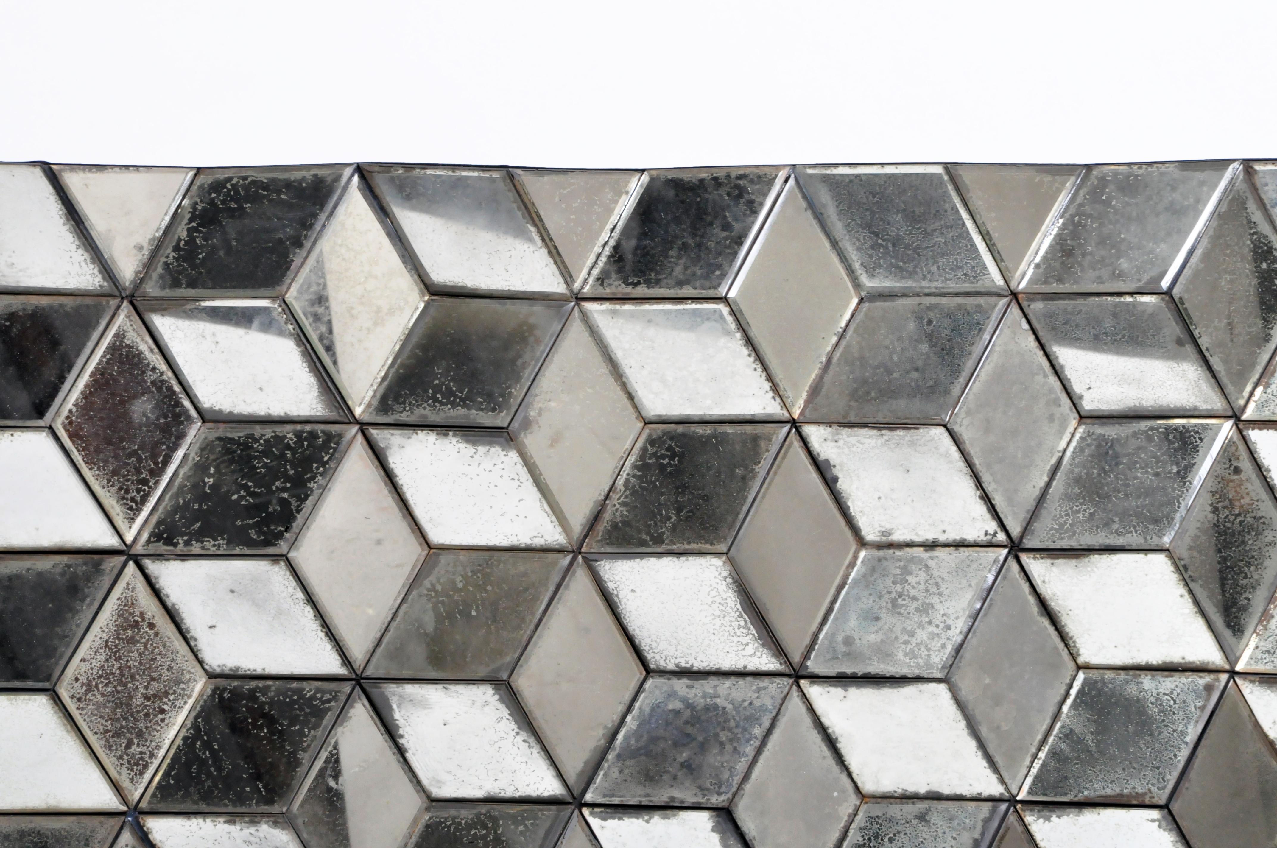 Belgian Glass Cube Brutalist Art Panel by Olivier de Shernee 1