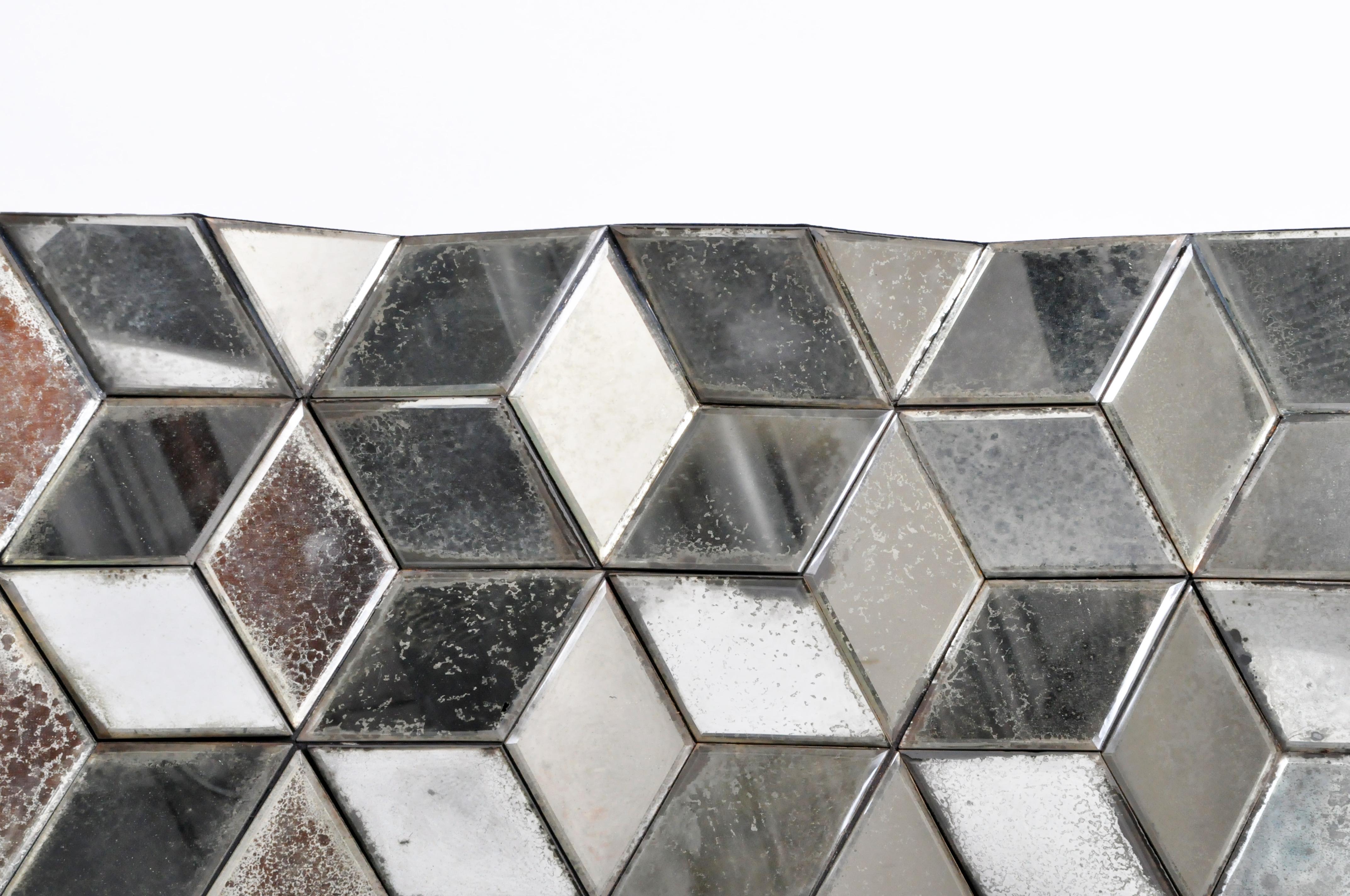 Belgian Glass Cube Brutalist Art Panel by Olivier de Shernee 2